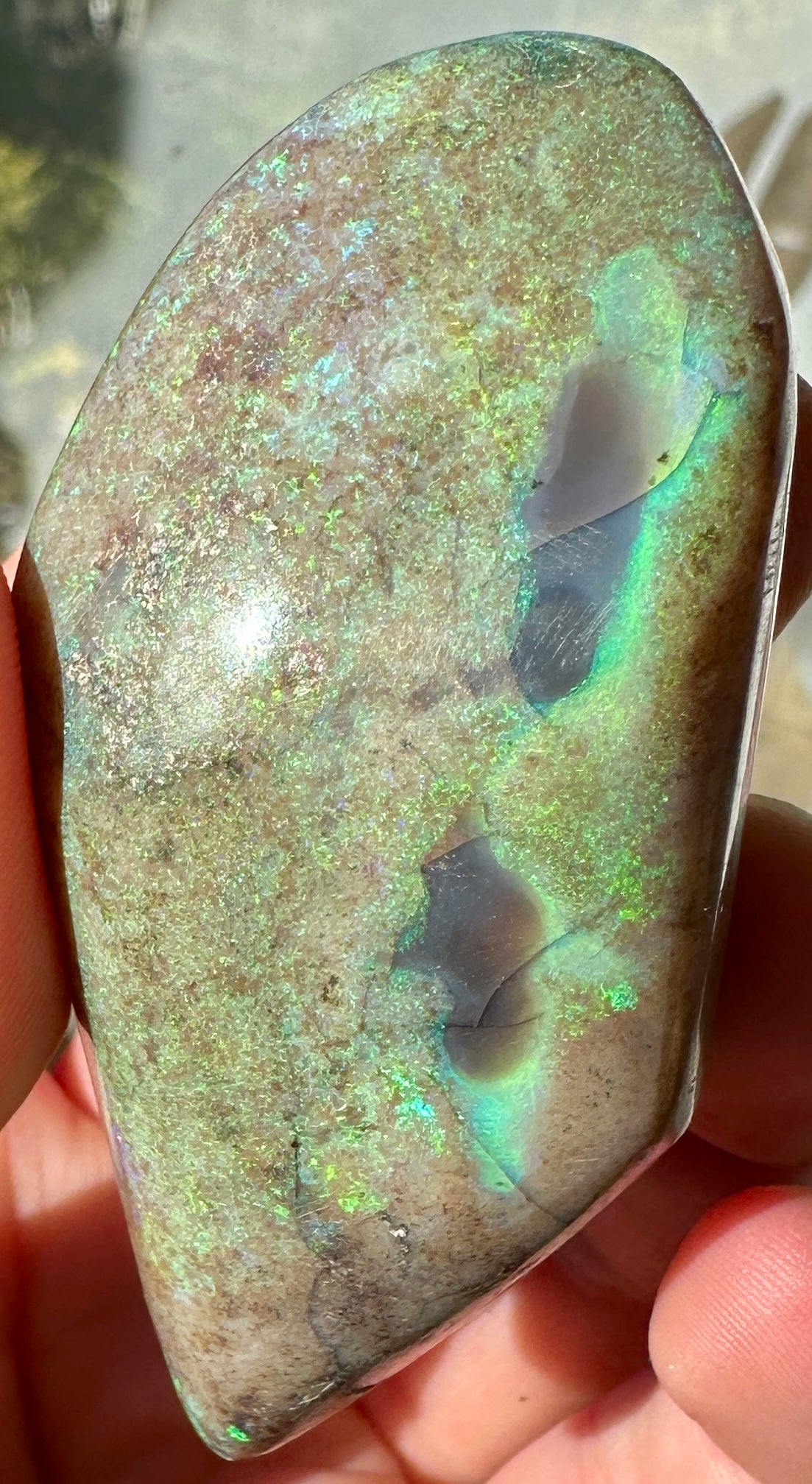 Opal Essence Treated Andamooka Opal Multicolour Pendant stone 