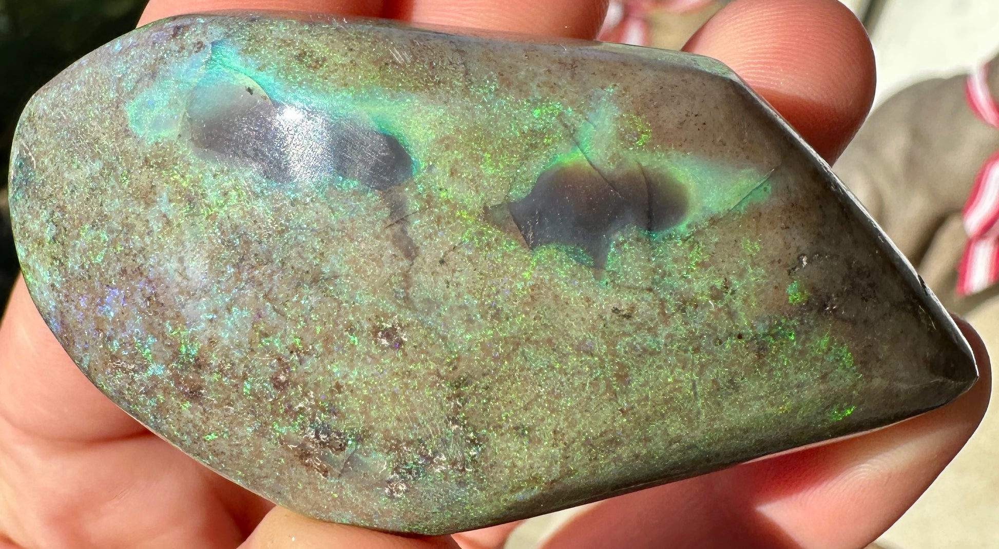 Opal Essence Treated Andamooka Opal Multicolour Pendant stone 