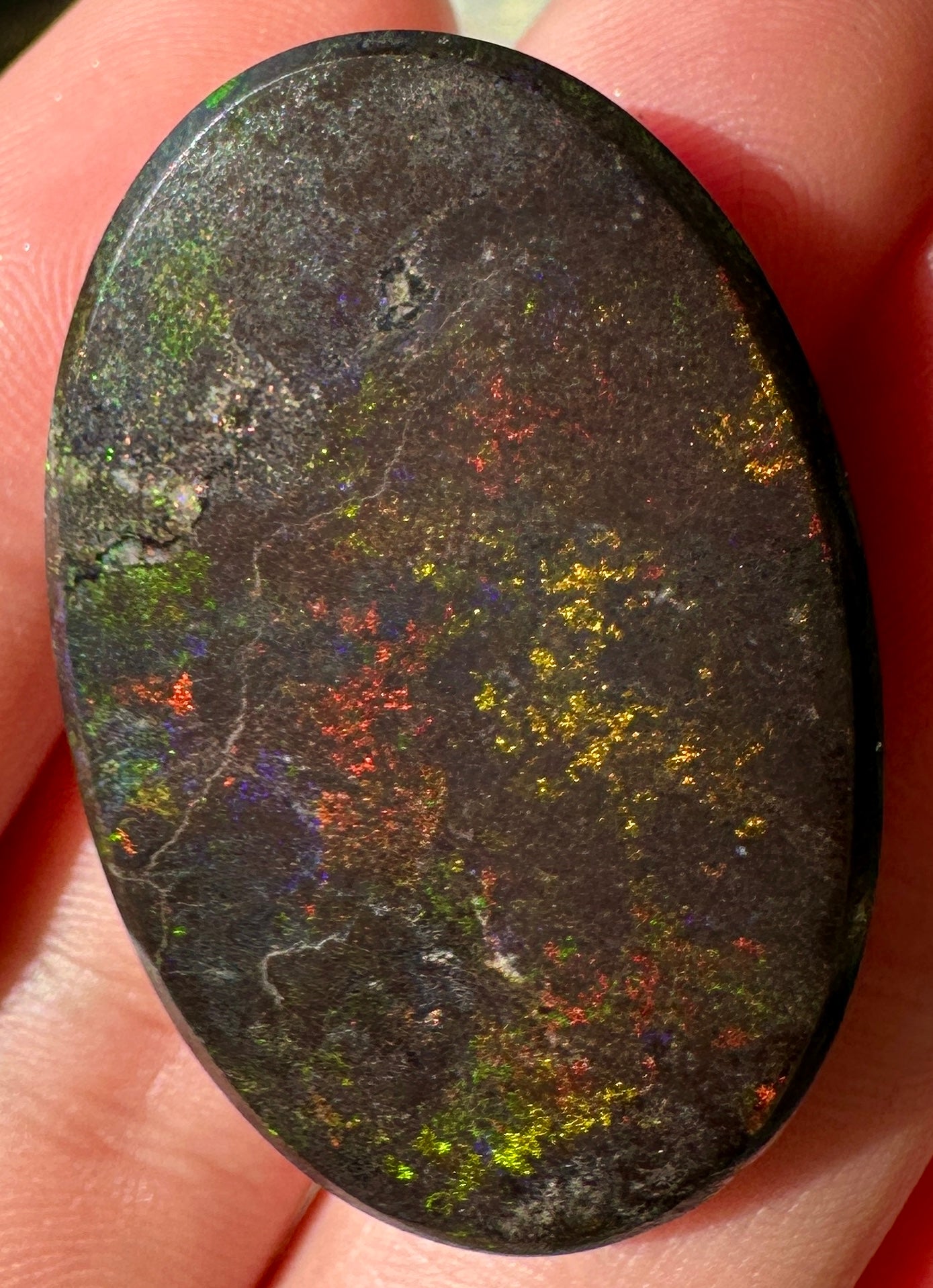 Opal Essence Treated Andamooka Matrix multicoloured Pendant 