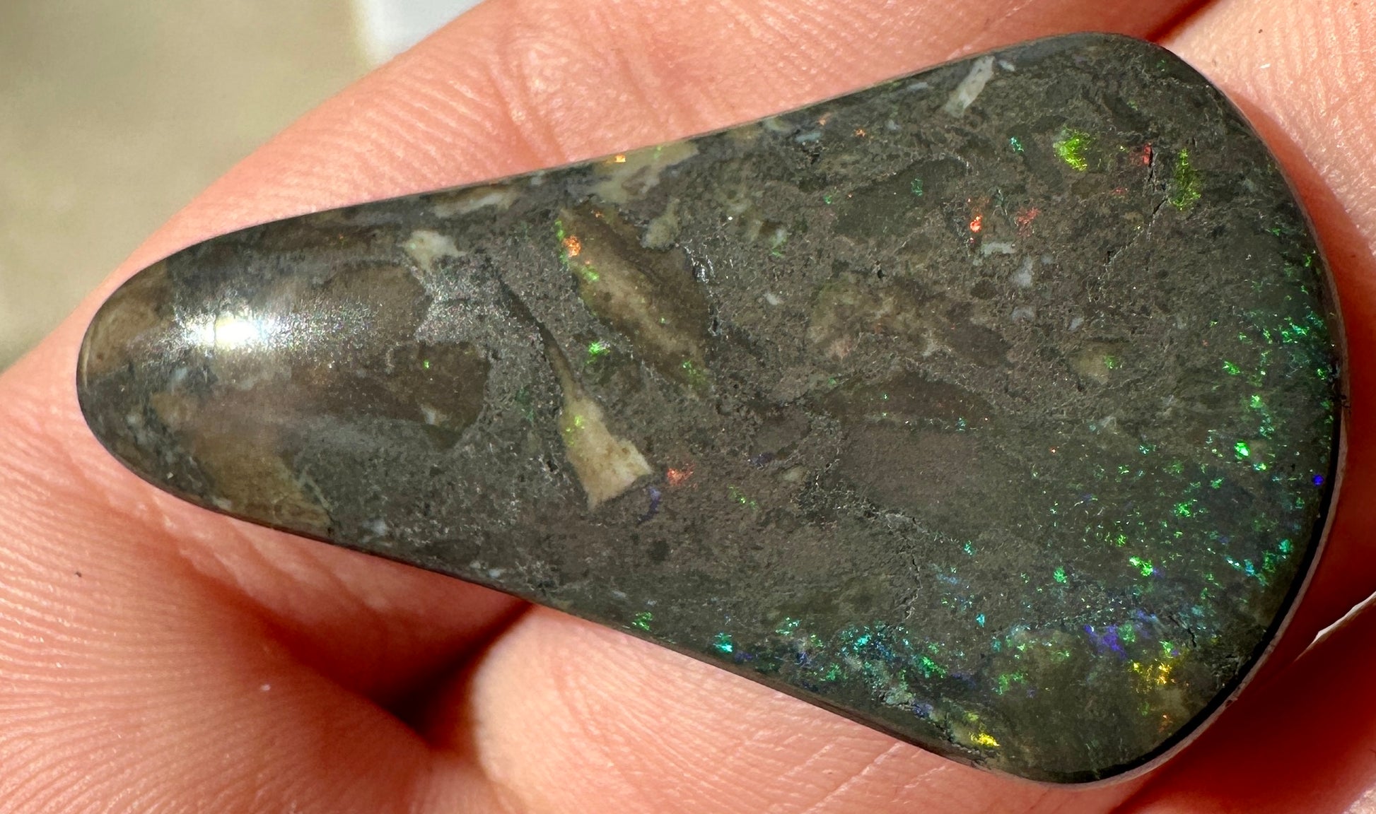 Opal Essence Treated Andamooka Opal Multicolour Pendant stone 