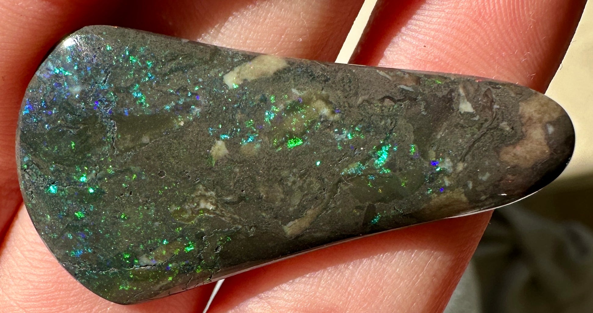 Opal Essence Treated Andamooka Opal Multicolour Pendant stone 