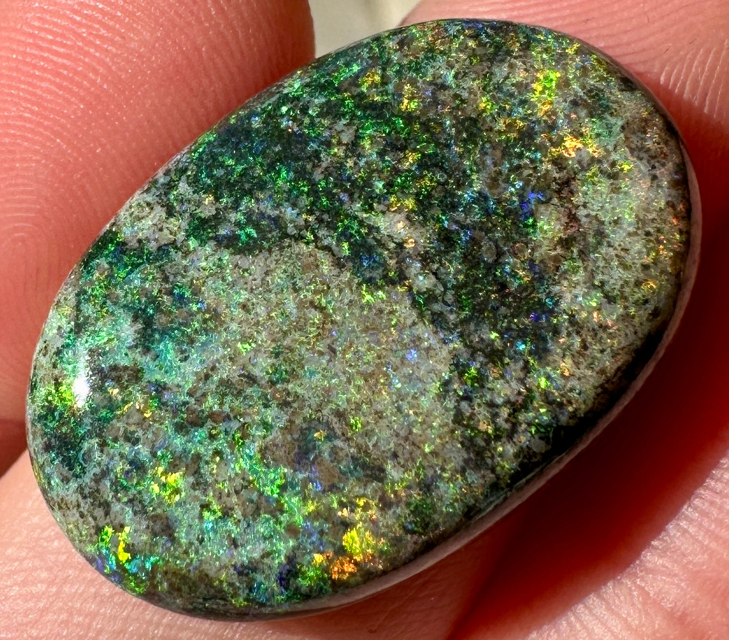 Opal Essence Treated Andamooka Matrix multicoloured Pendant 