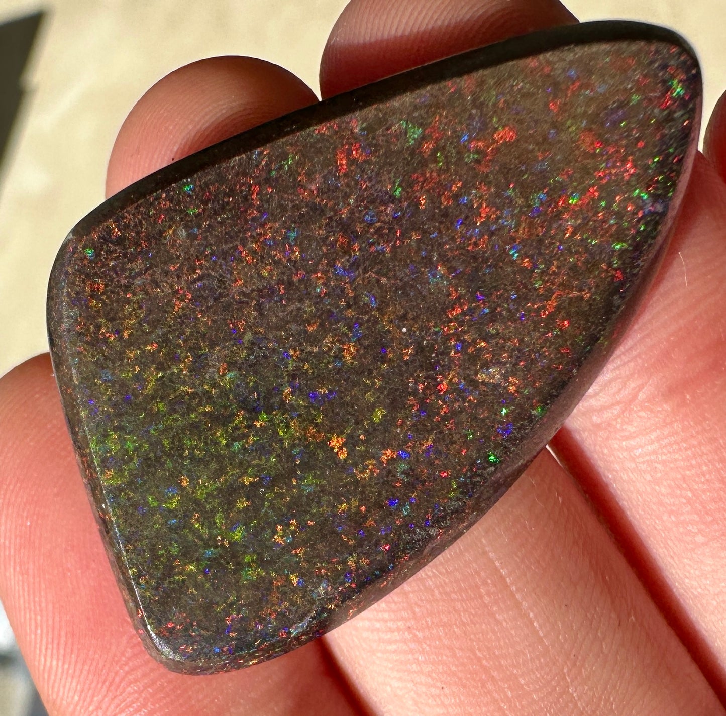 Opal Essence Treated Andamooka Matrix multicoloured Pendant 