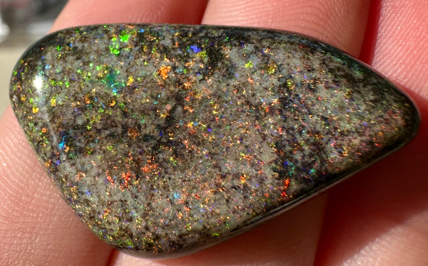 Opal Essence Treated Andamooka Matrix multicoloured Pendant 