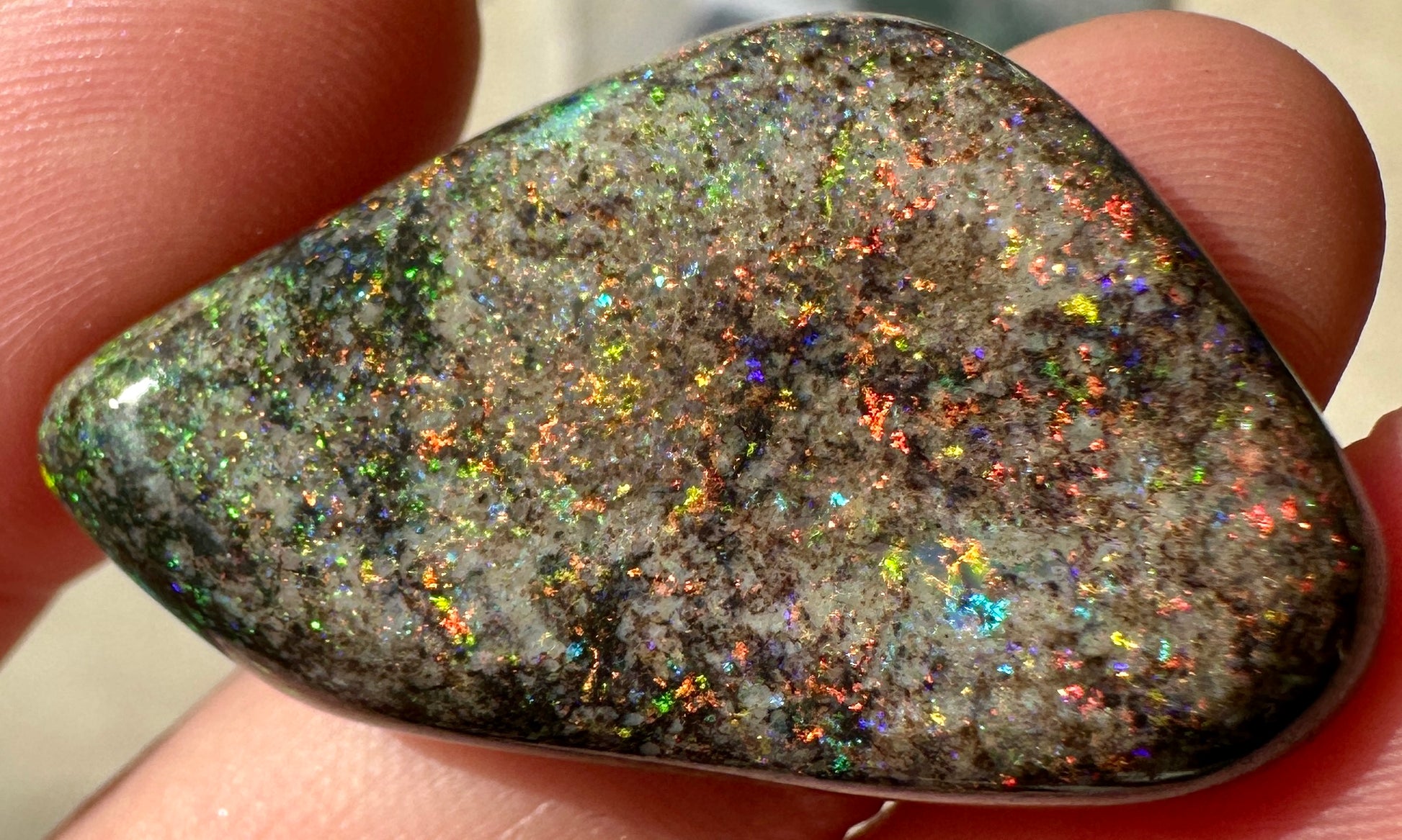 Opal Essence Treated Andamooka Matrix multicoloured Pendant 