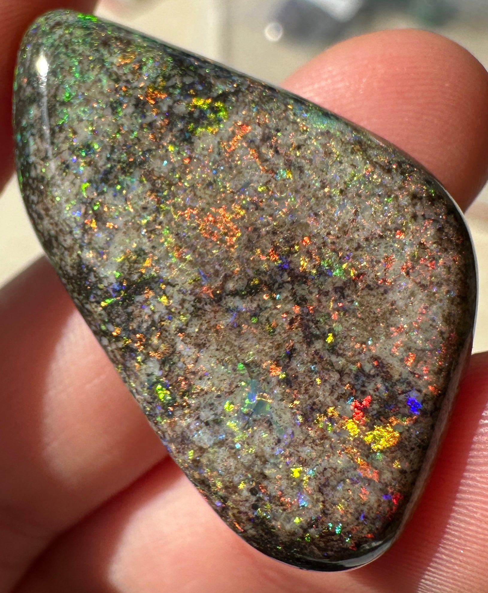 Opal Essence Treated Andamooka Matrix multicoloured Pendant 