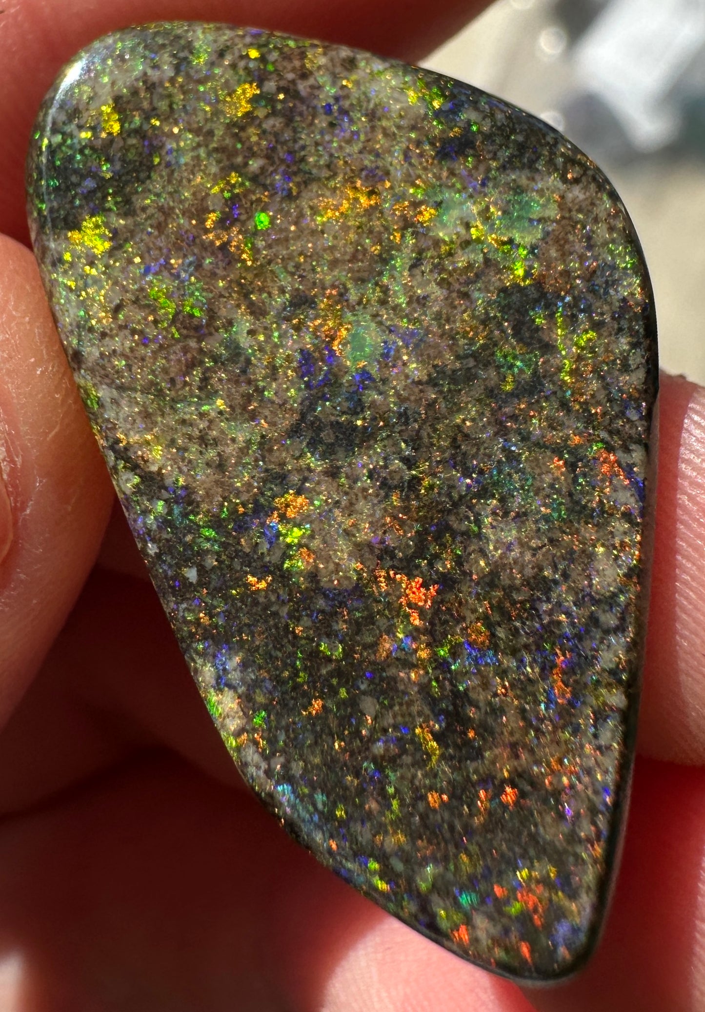Opal Essence Treated Andamooka Matrix multicoloured Pendant 