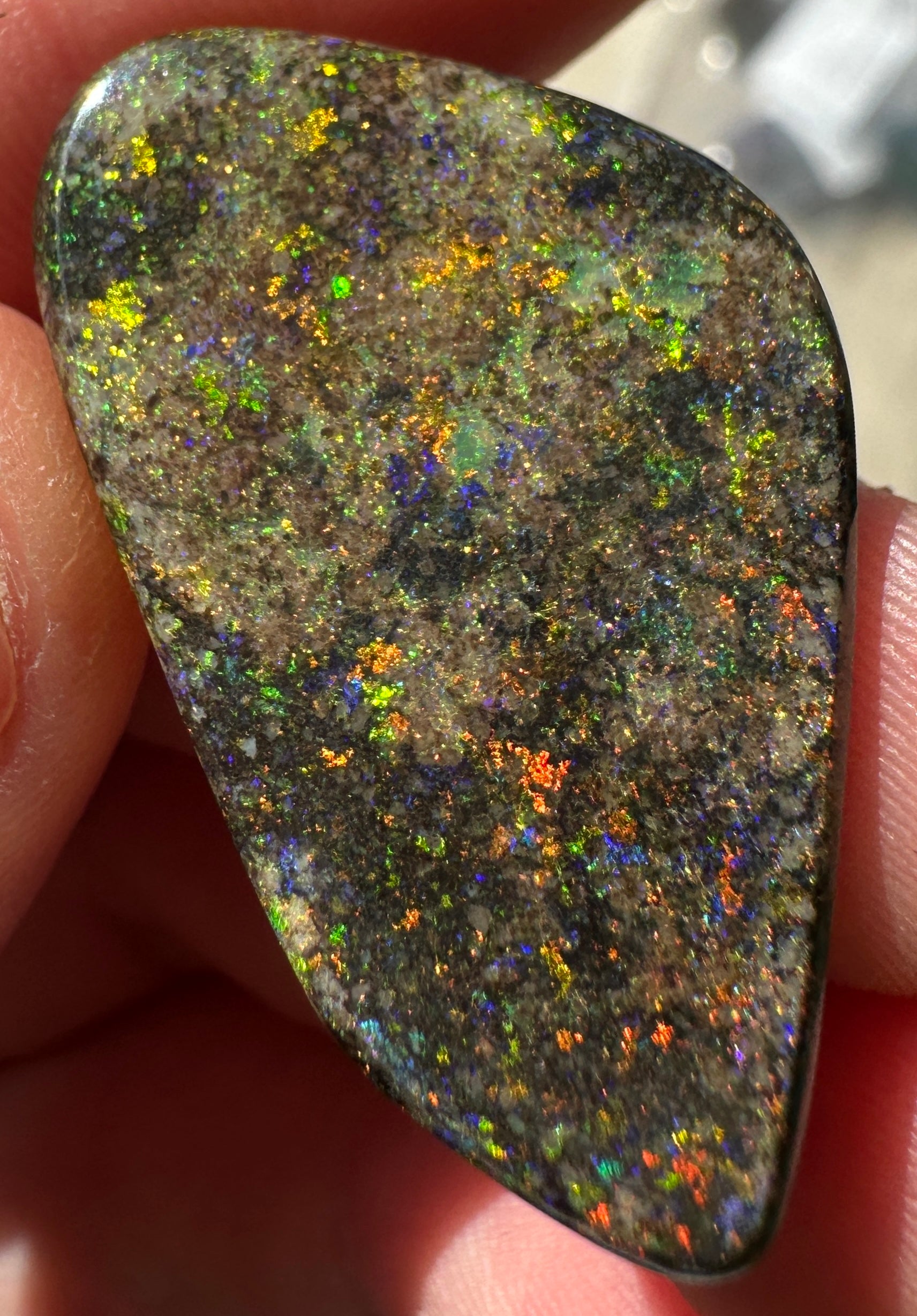 Opal Essence Treated Andamooka Matrix multicoloured Pendant 