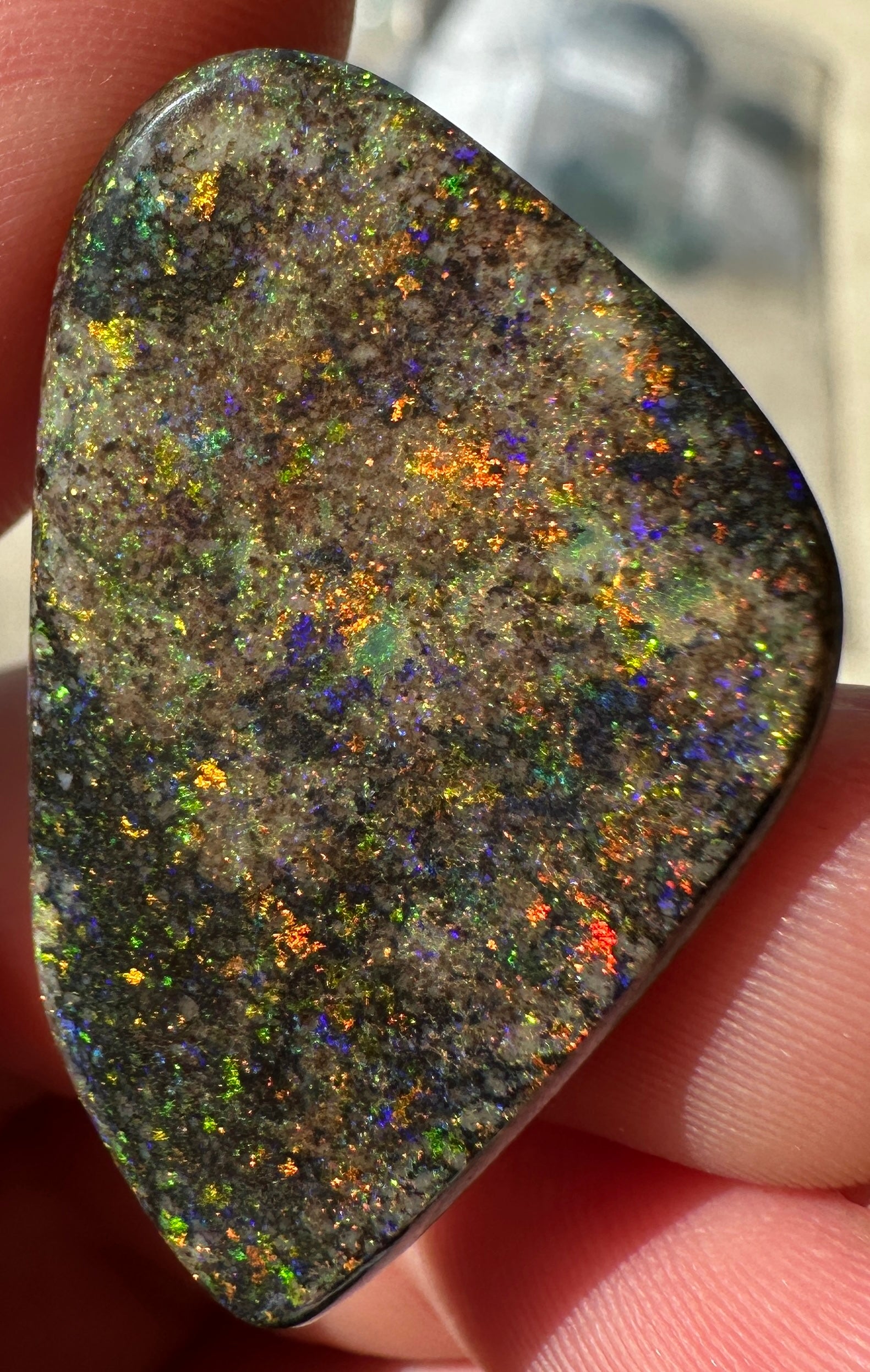 Opal Essence Treated Andamooka Matrix multicoloured Pendant 
