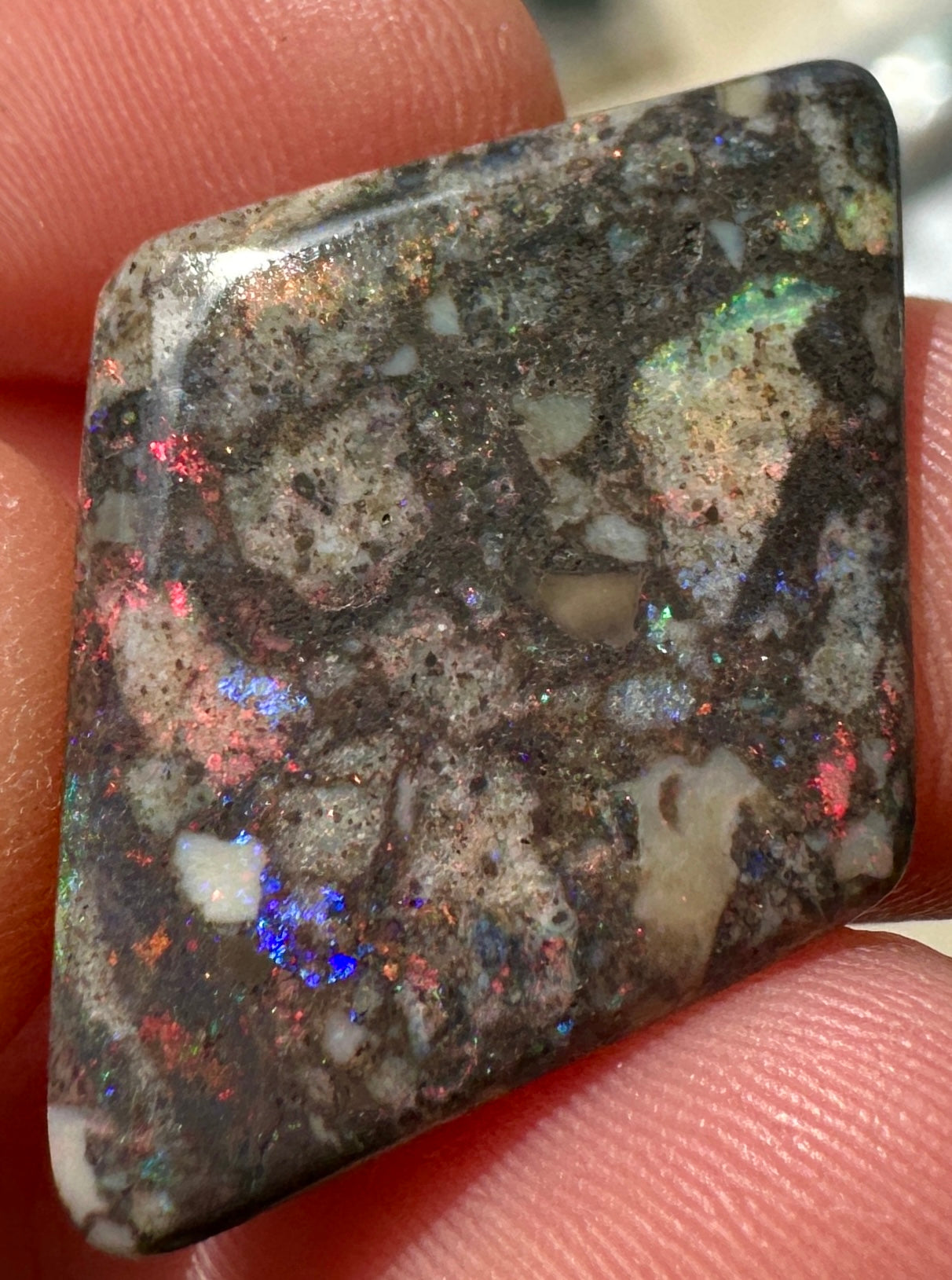 Opal Essence Treated Andamooka Matrix multicoloured Pendant 