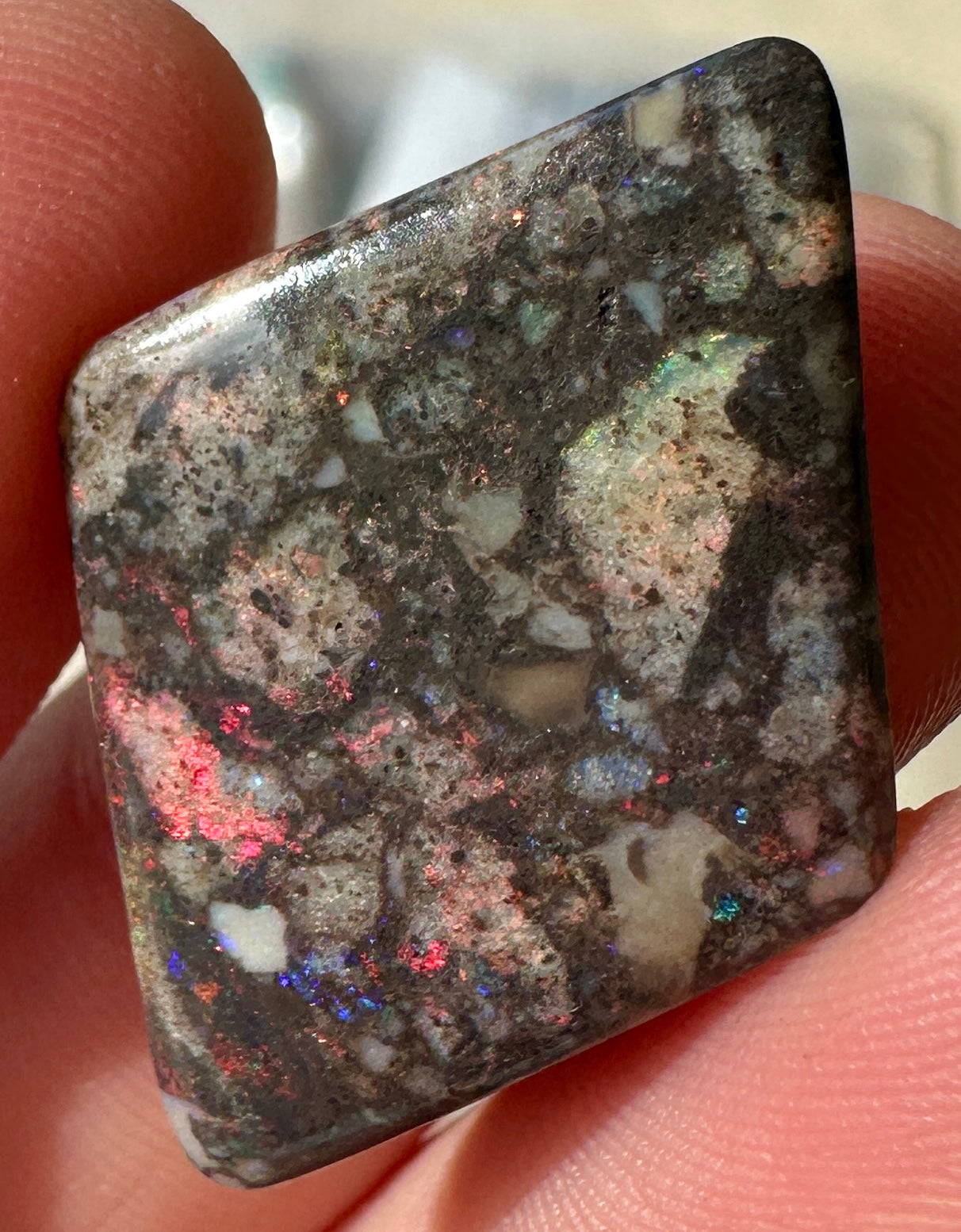 Opal Essence Treated Andamooka Matrix multicoloured Pendant 