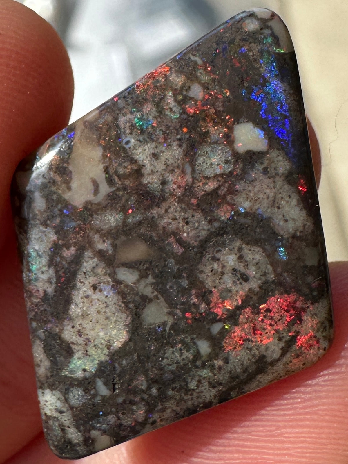 Opal Essence Treated Andamooka Matrix multicoloured Pendant 