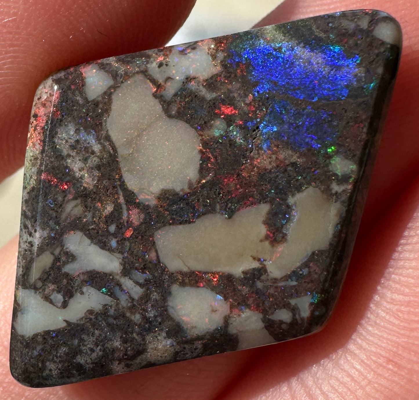 Opal Essence Treated Andamooka Matrix multicoloured Pendant 