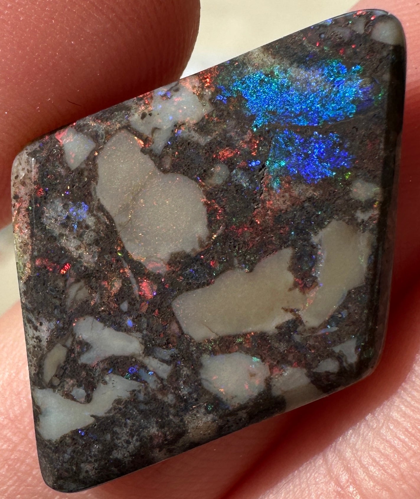 Opal Essence Treated Andamooka Matrix multicoloured Pendant 