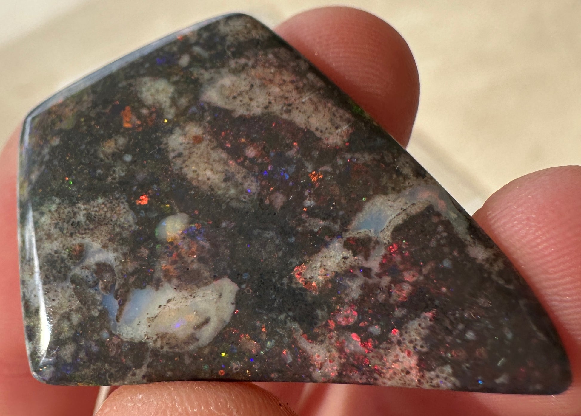 Opal Essence Treated Andamooka Matrix multicoloured Pendant 