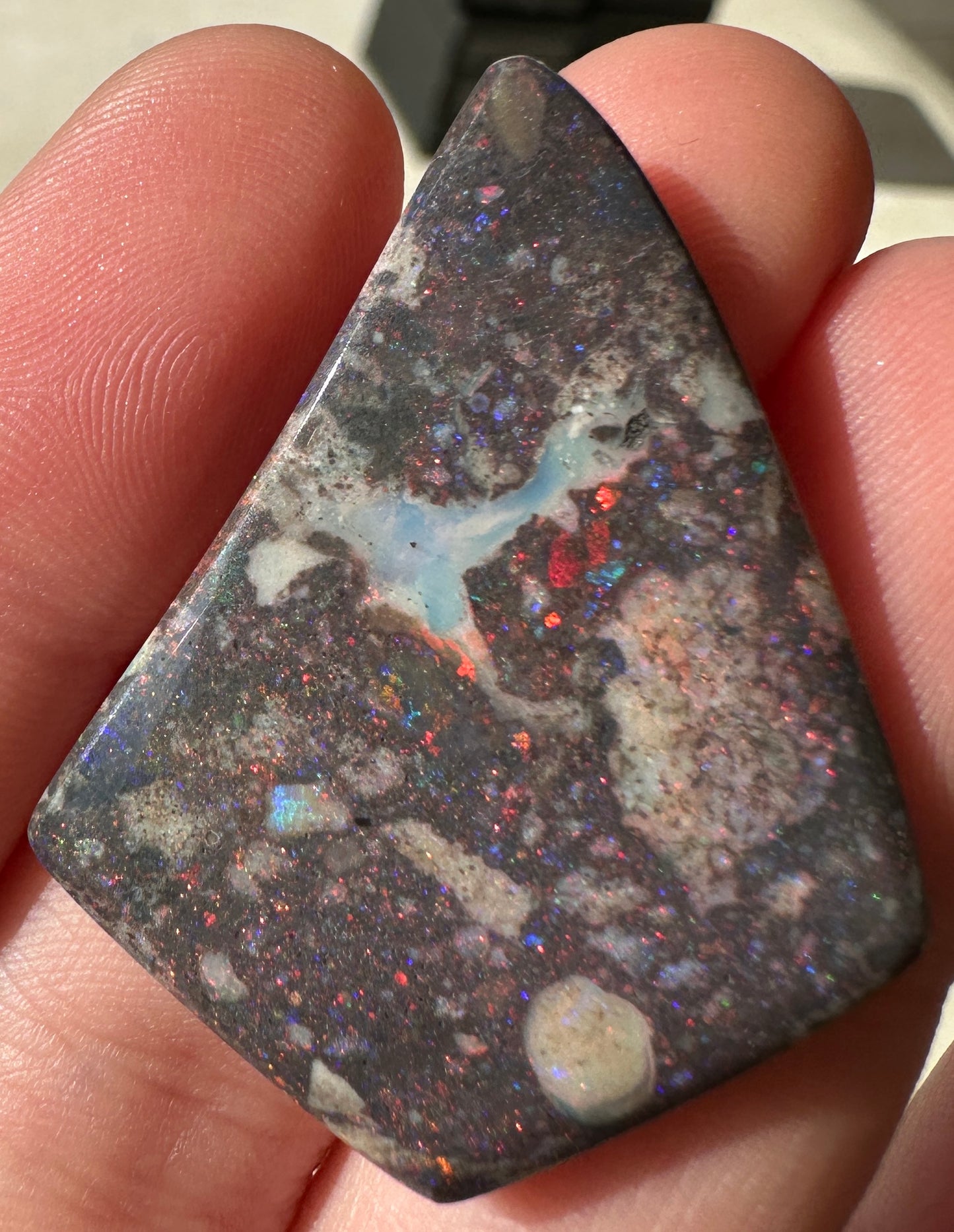 Opal Essence Treated Andamooka Matrix multicoloured Pendant 