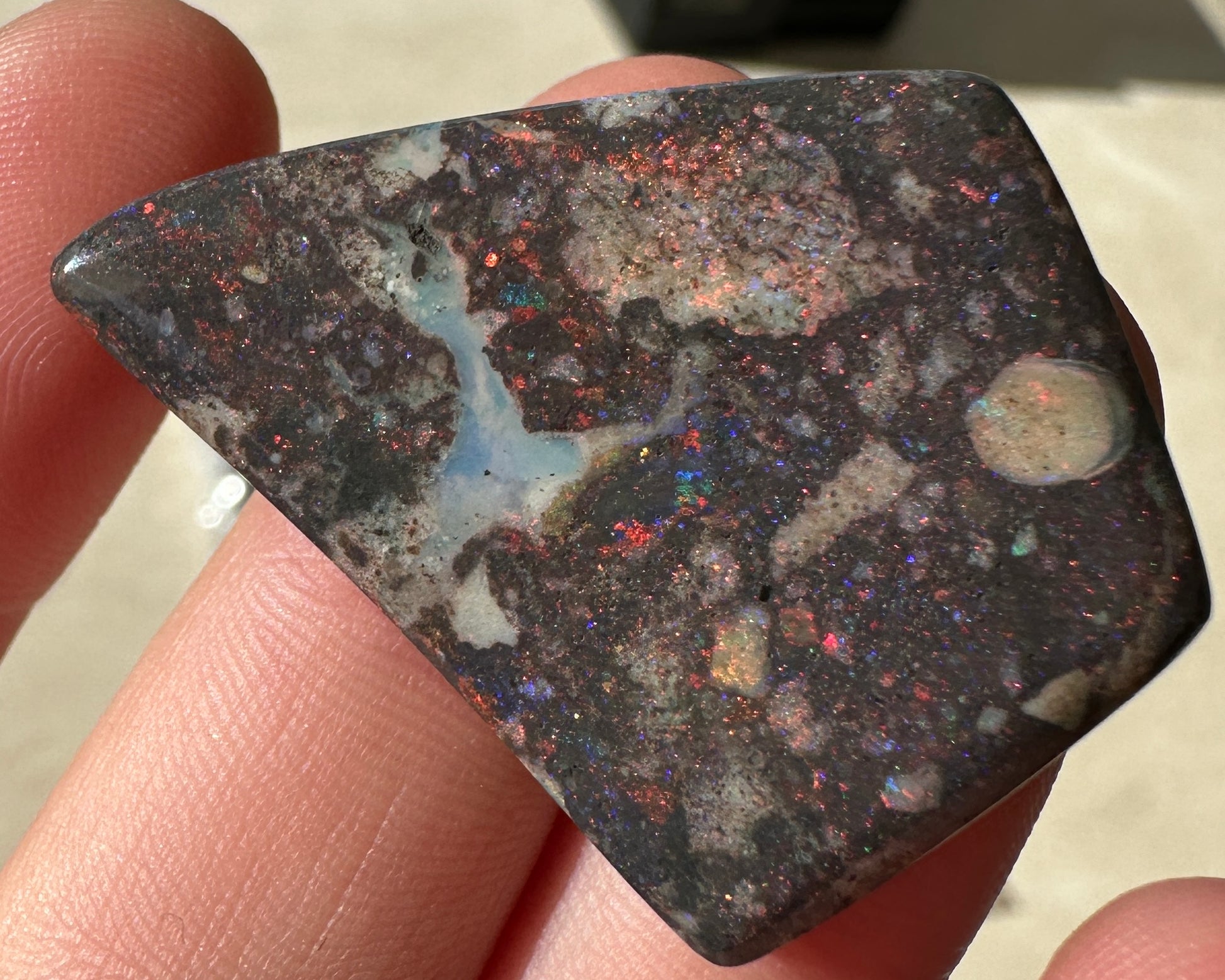 Opal Essence Treated Andamooka Matrix multicoloured Pendant 