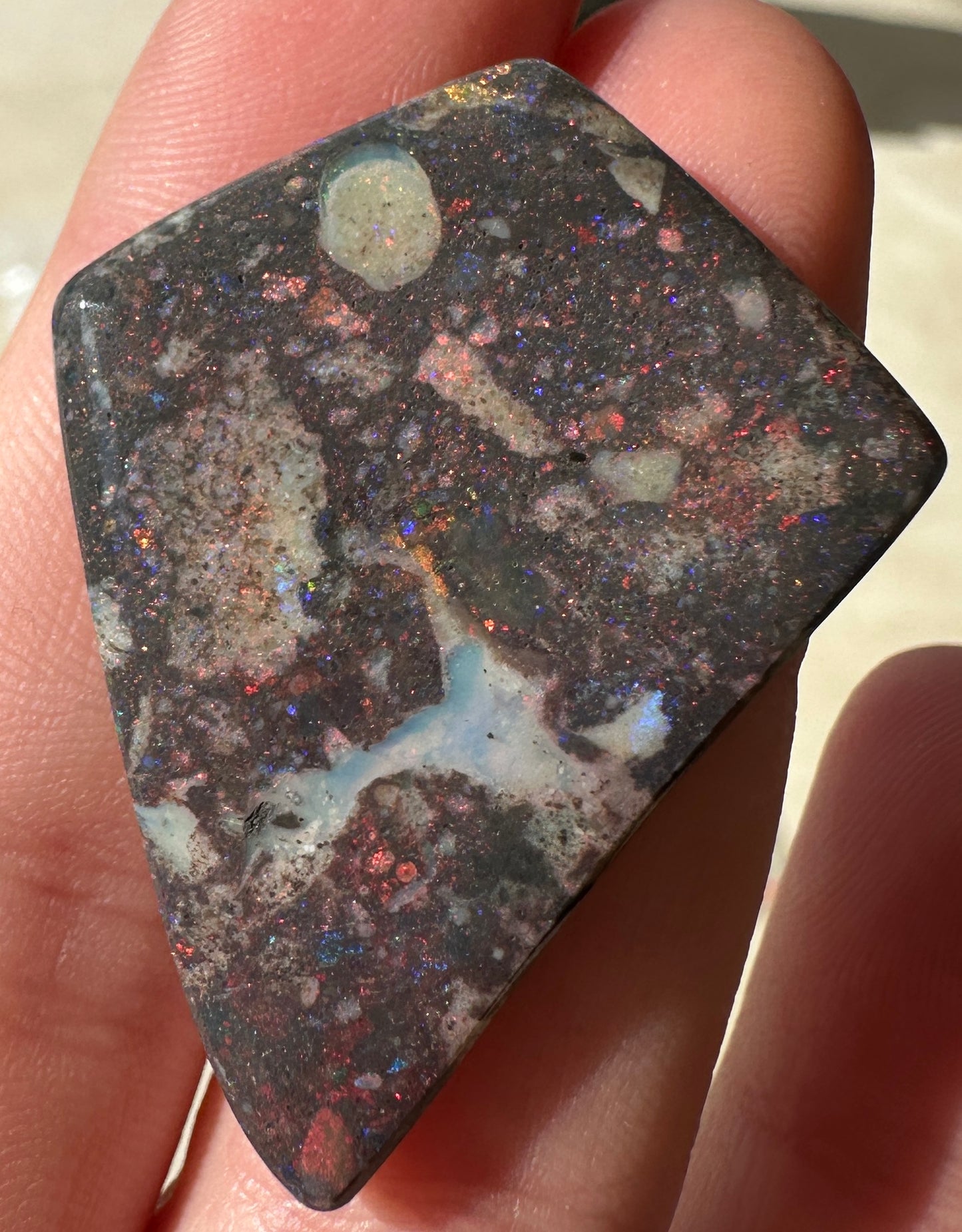 Opal Essence Treated Andamooka Matrix multicoloured Pendant 