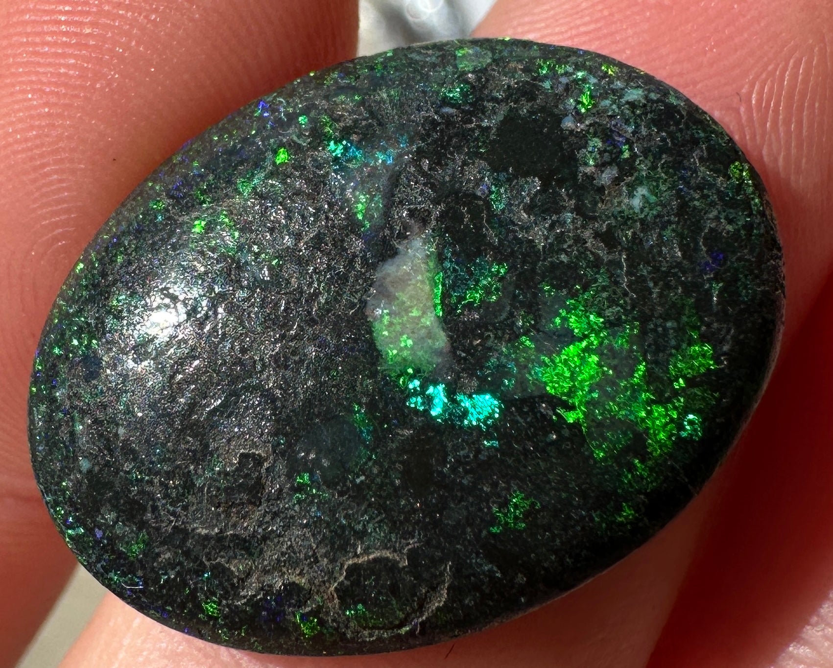 Opal Essence Treated Andamooka Matrix multicoloured Pendant 