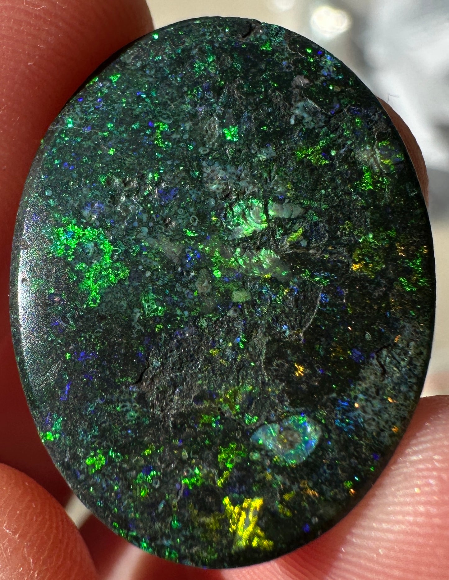 Opal Essence Treated Andamooka Matrix multicoloured Pendant 