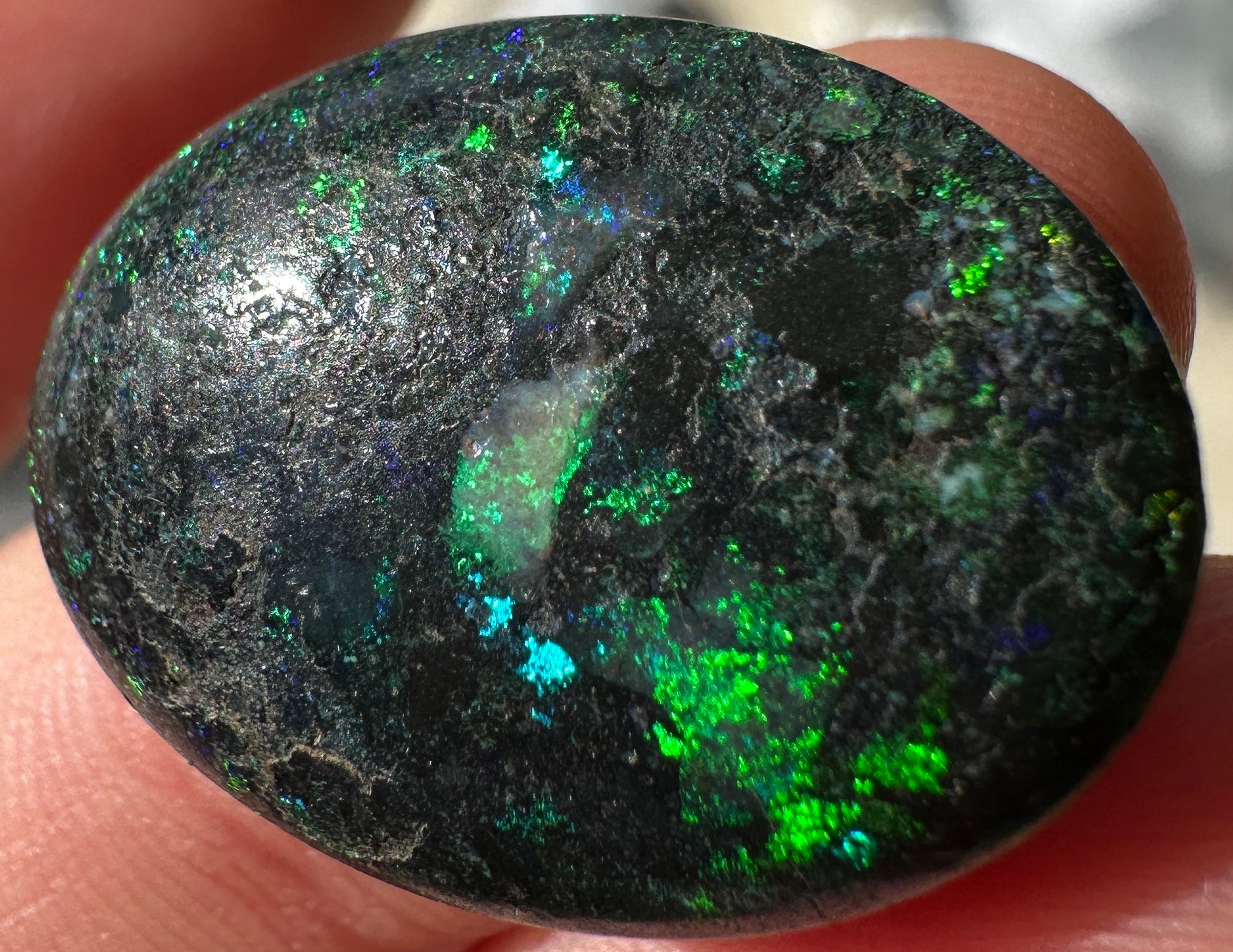 Opal Essence Treated Andamooka Matrix multicoloured Pendant 