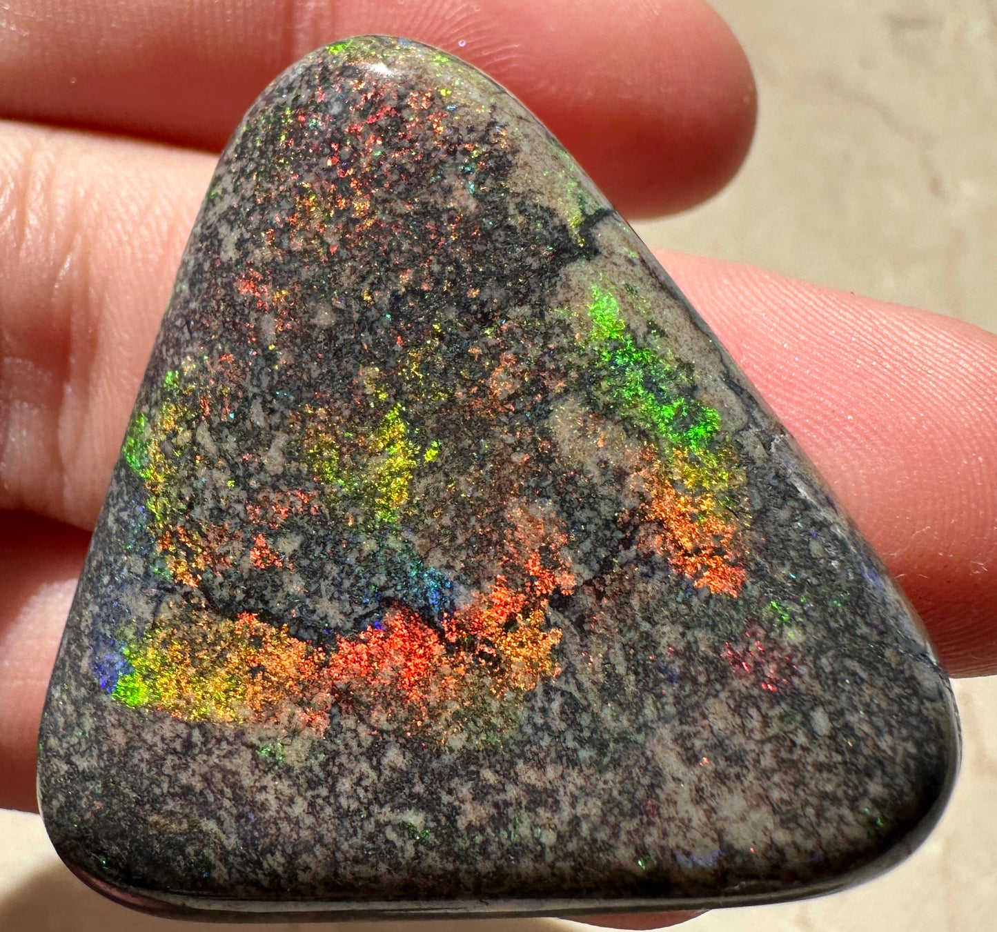 Opal Essence Treated Andamooka Opal Multicolour Pendant stone 