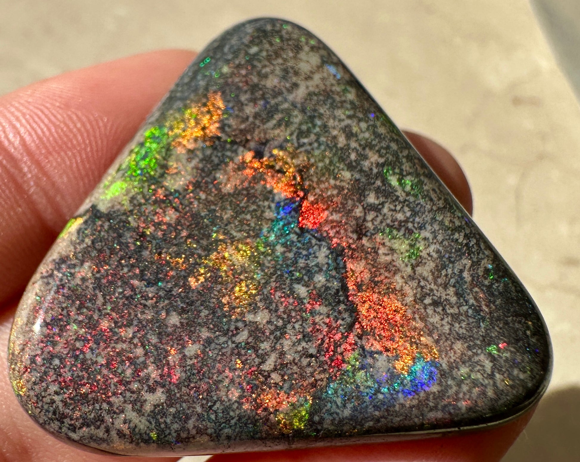Opal Essence Treated Andamooka Opal Multicolour Pendant stone 