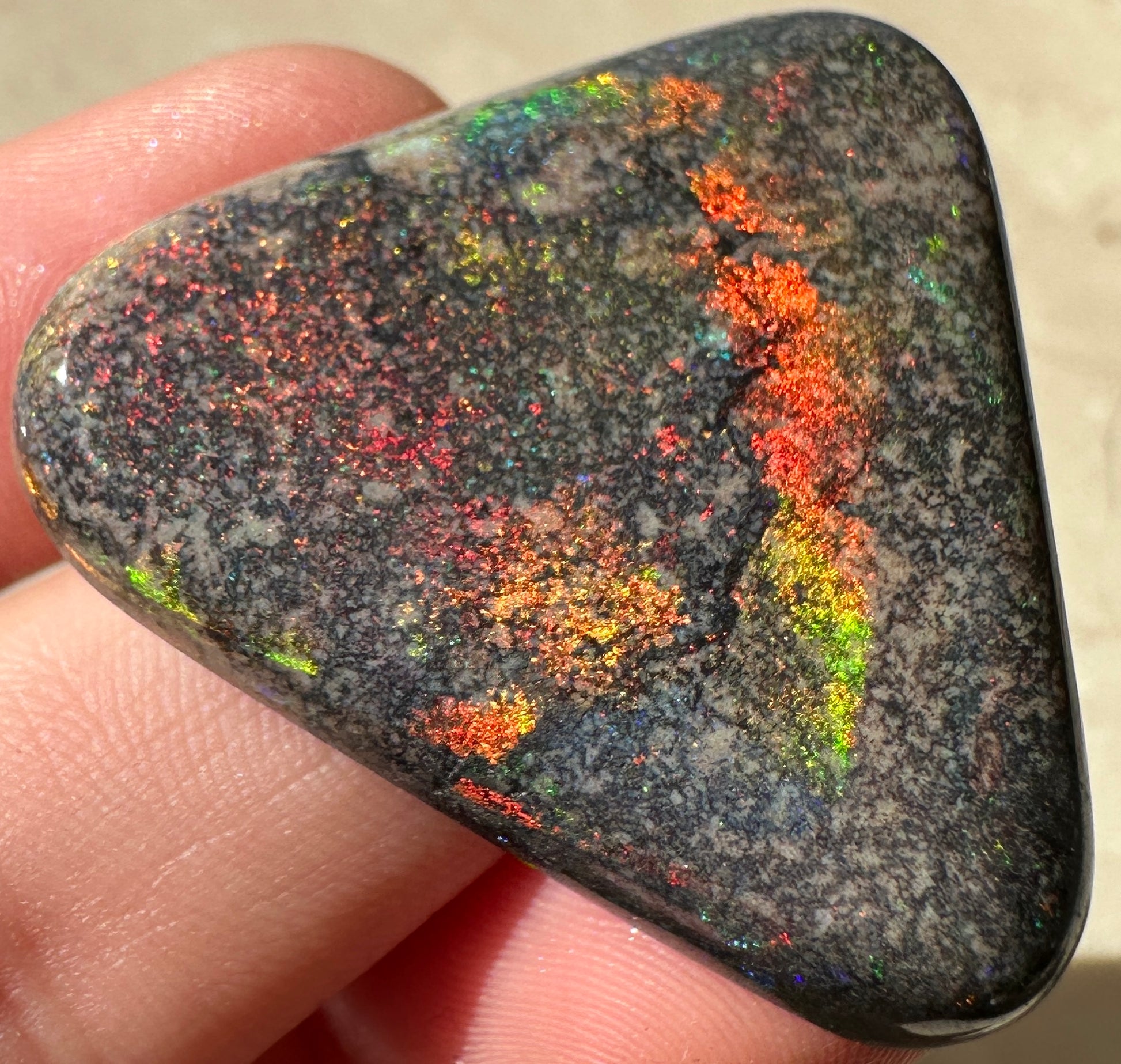 Opal Essence Treated Andamooka Opal Multicolour Pendant stone 