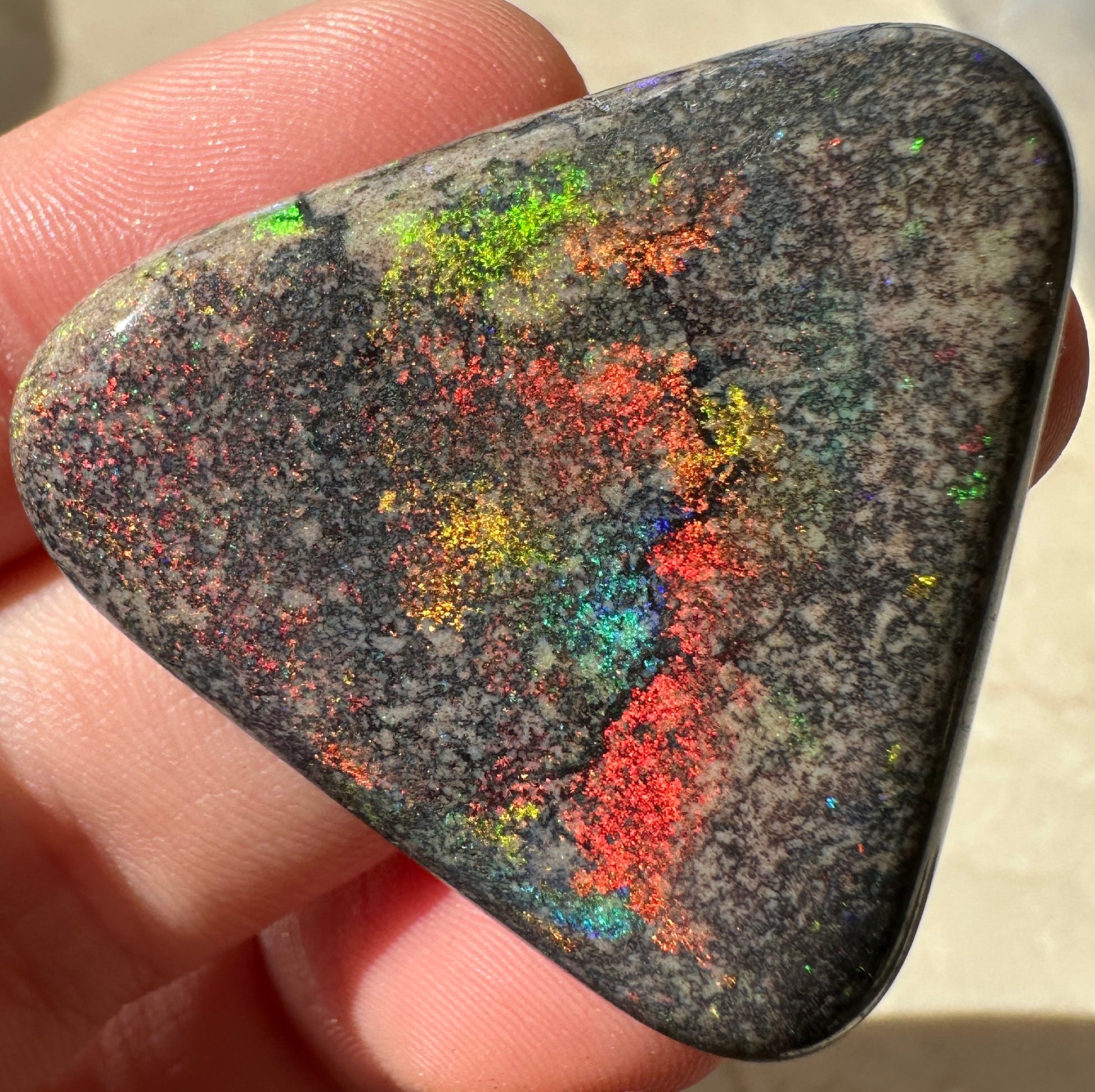 Opal Essence Treated Andamooka Opal Multicolour Pendant stone 