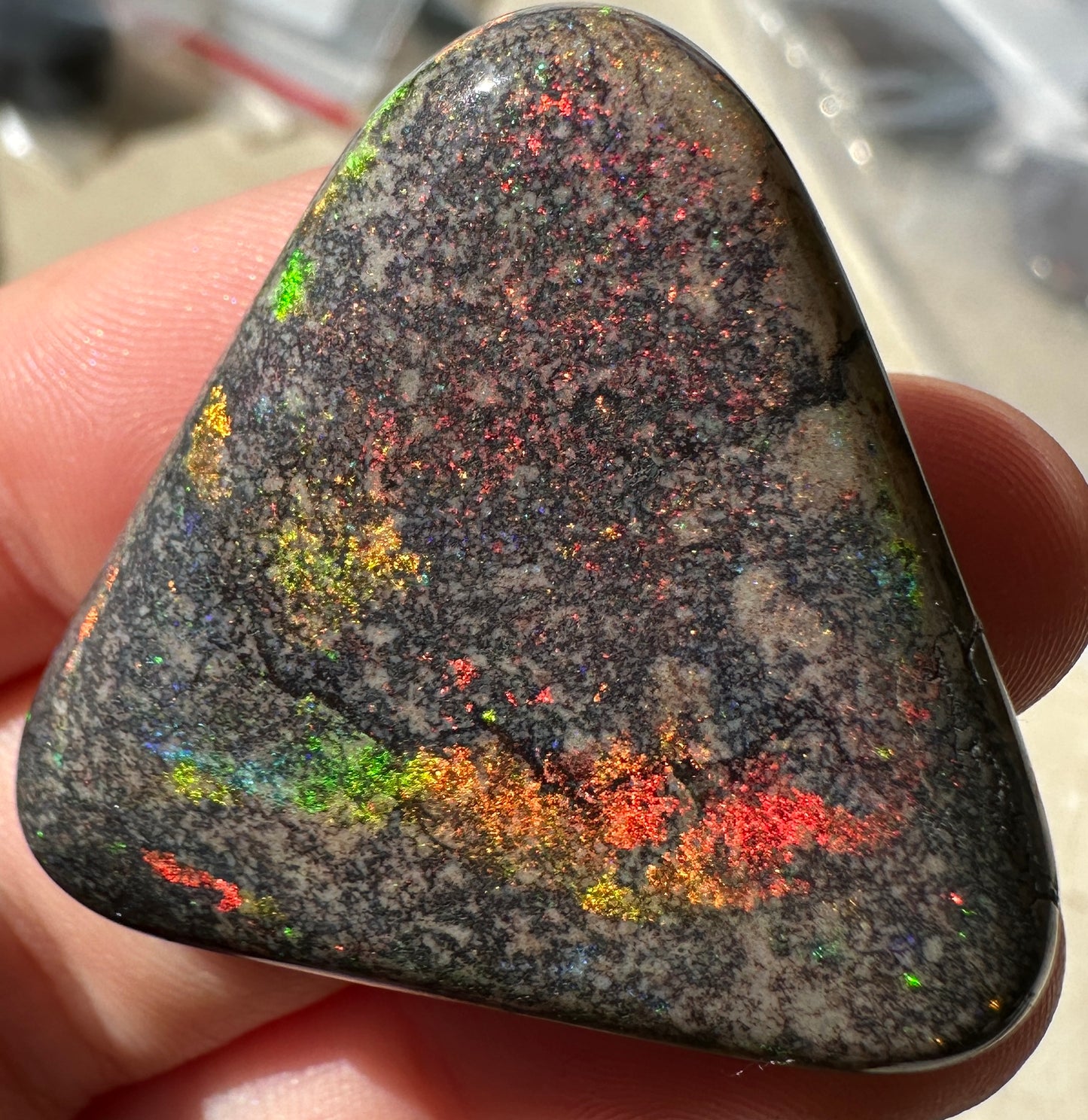 Opal Essence Treated Andamooka Opal Multicolour Pendant stone 