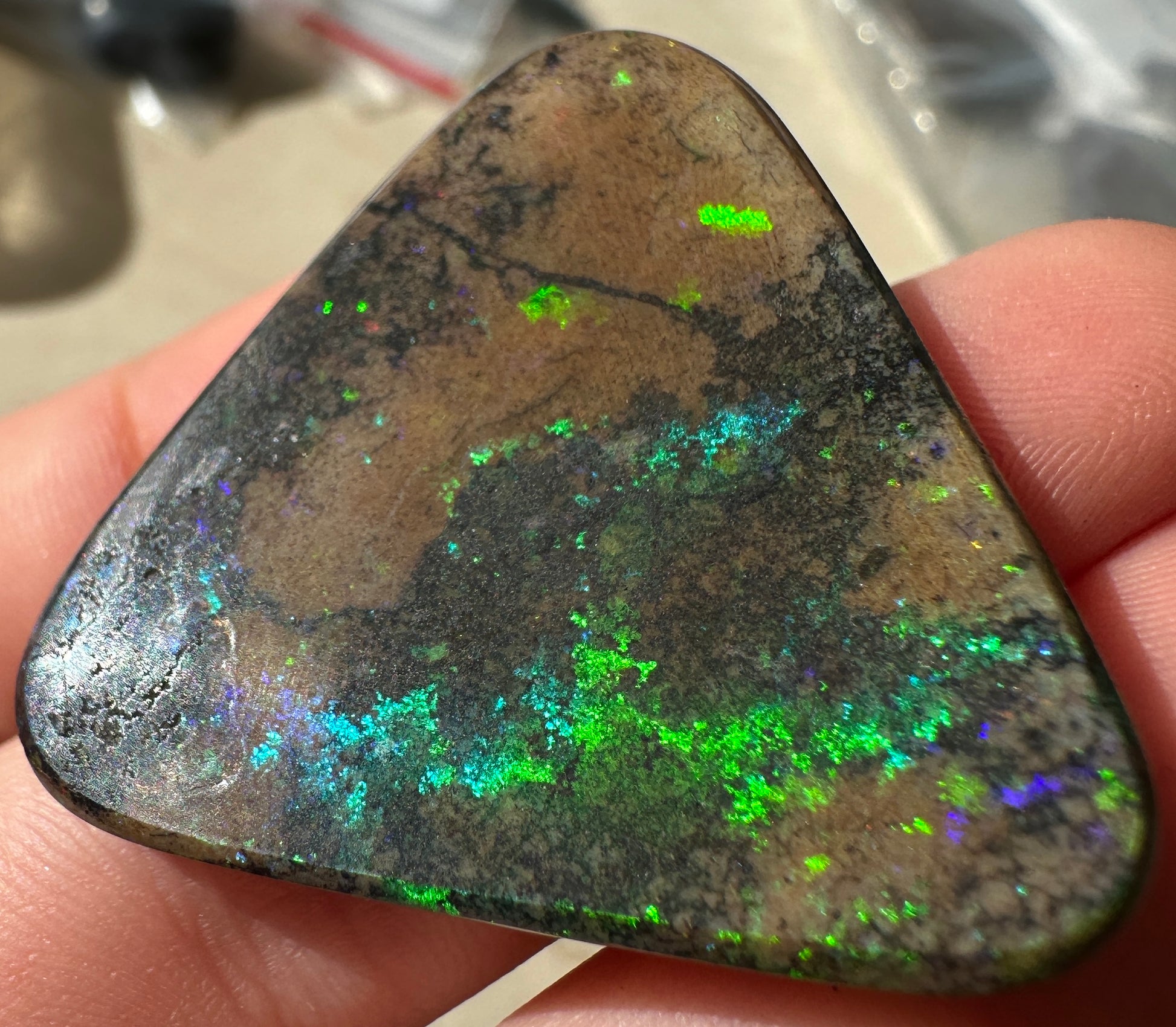 Opal Essence Treated Andamooka Opal Multicolour Pendant stone 