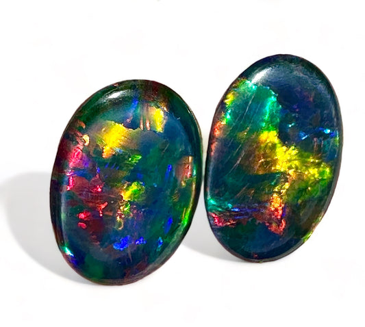 Matching gem grade 18x13mm Australian opal triplets
