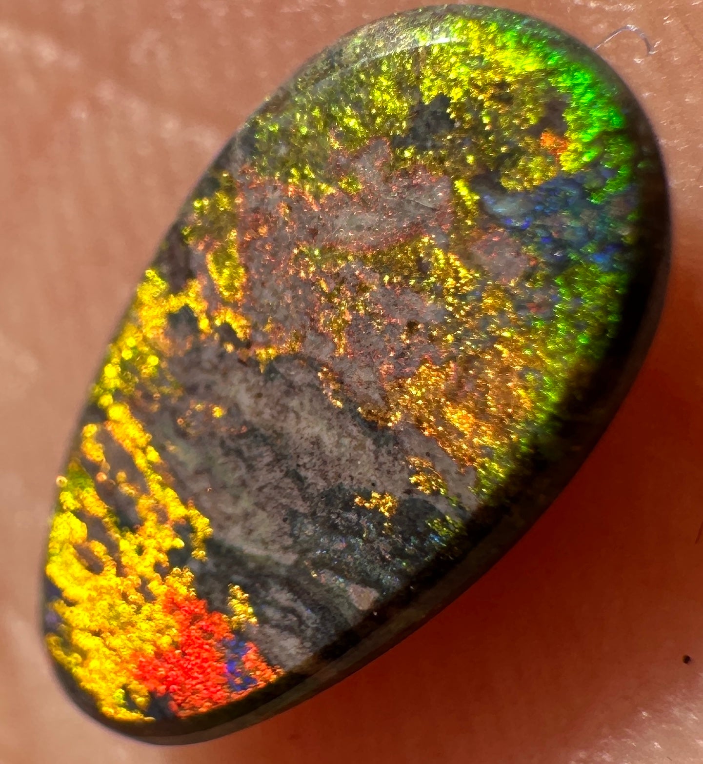 Opal Essence Treated Andamooka Matrix multicoloured Pendant 