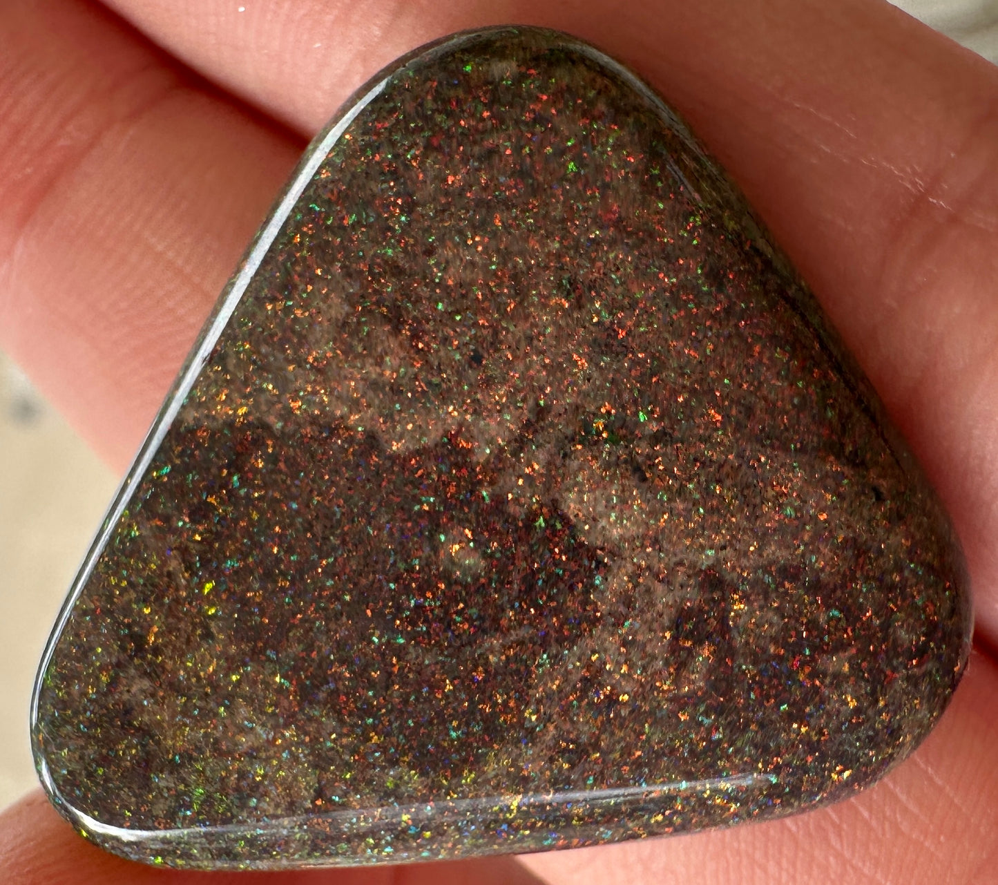 Opal Essence Treated Andamooka Matrix multicoloured Pendant 