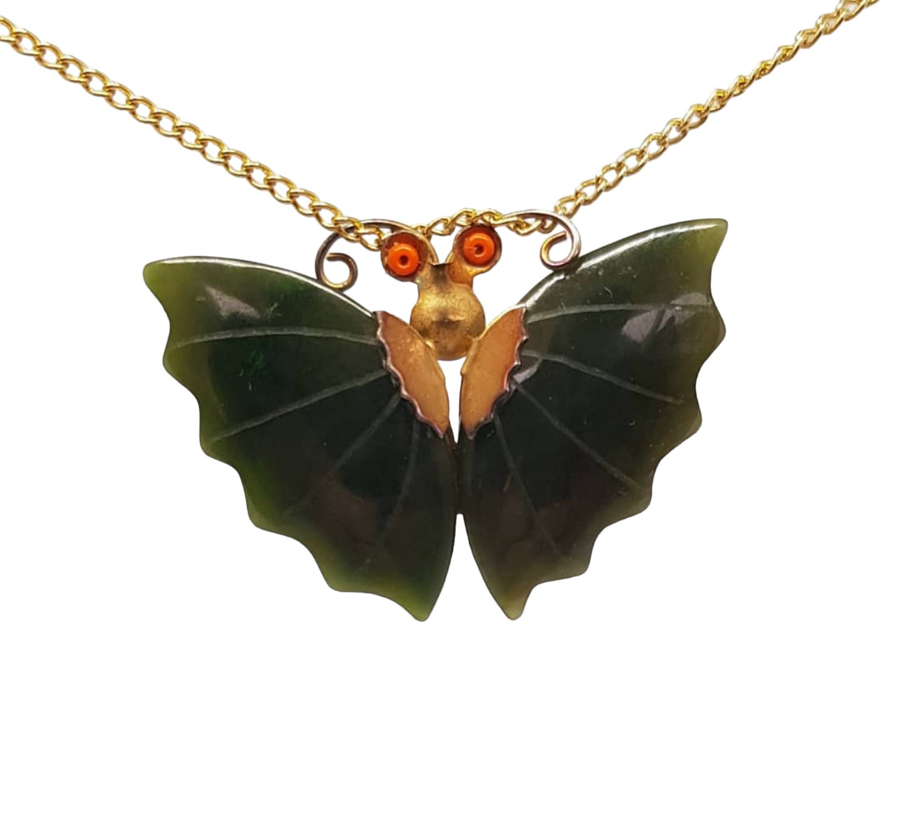 Australian Cowell jade butterfly pendant or brooch - Opal Essence Wholesalers 