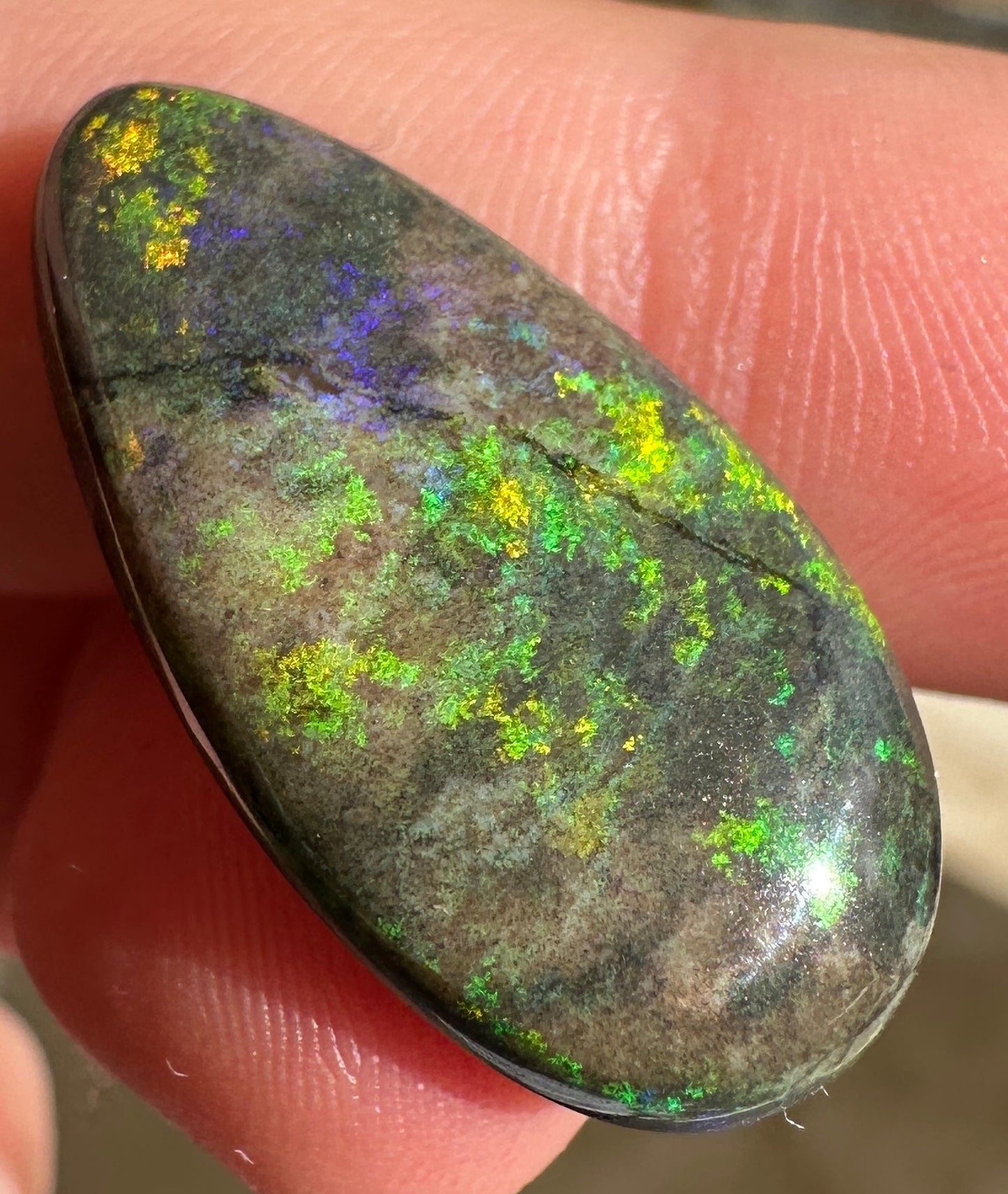 Opal Essence Treated Andamooka Matrix multicoloured Pendant 