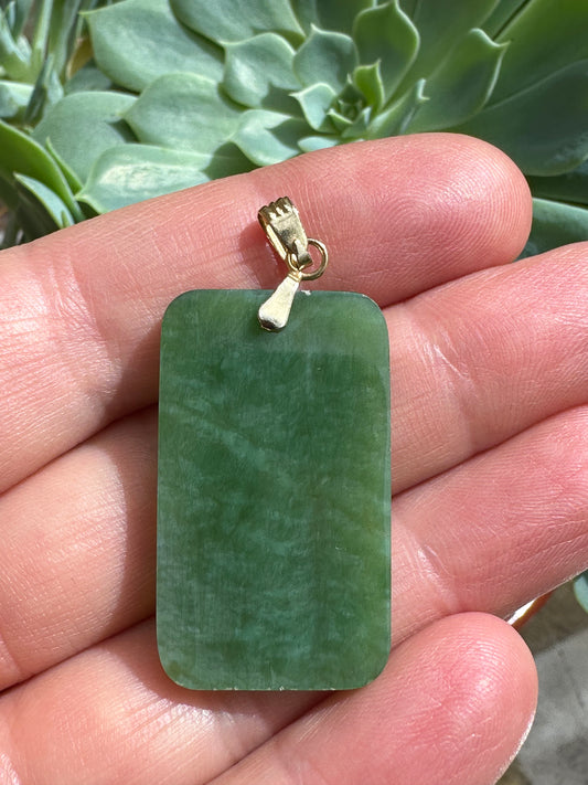 Australian Cowell green jade blessing charm