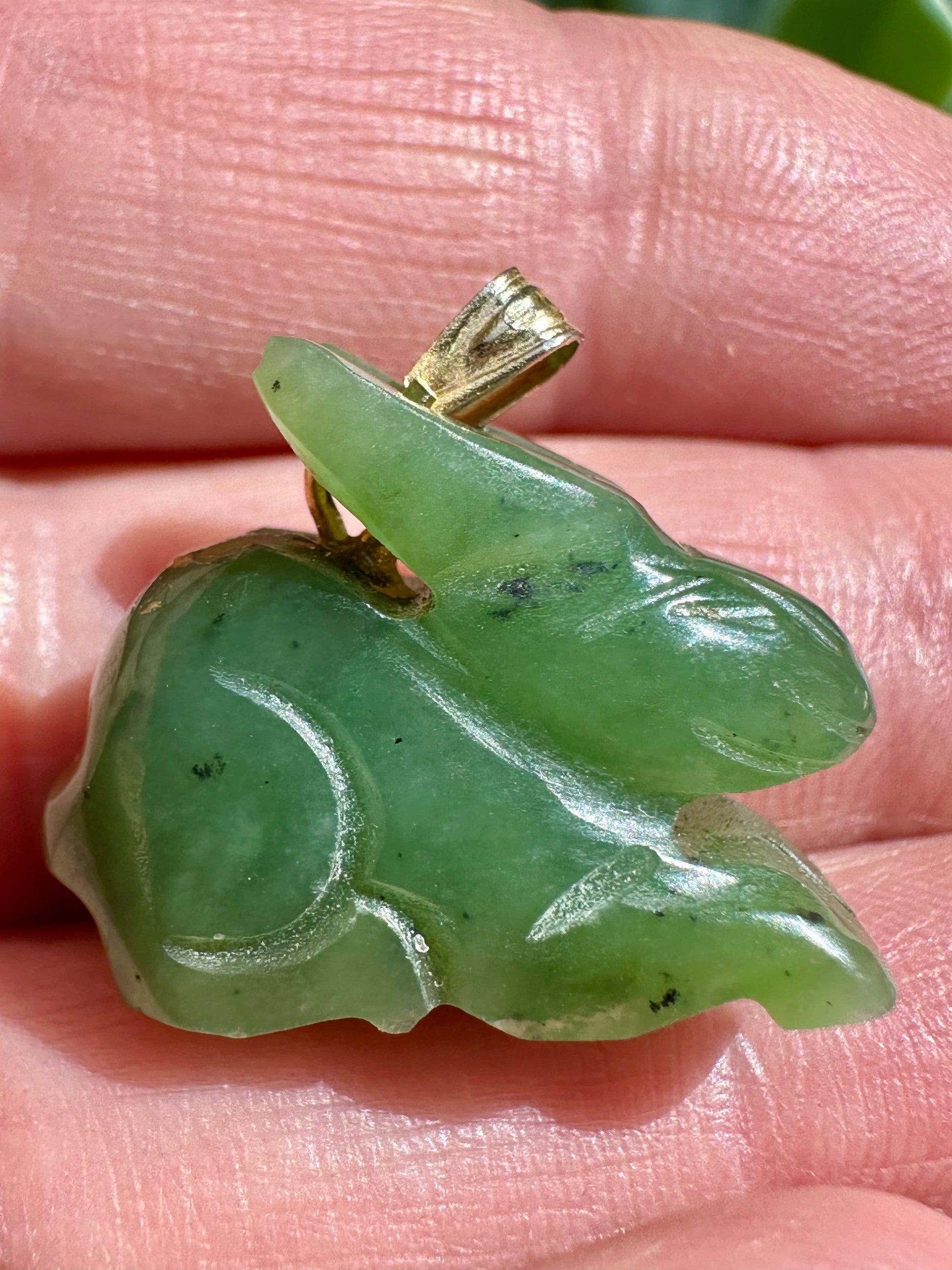 Australian Cowell green jade rabbit blessing charm