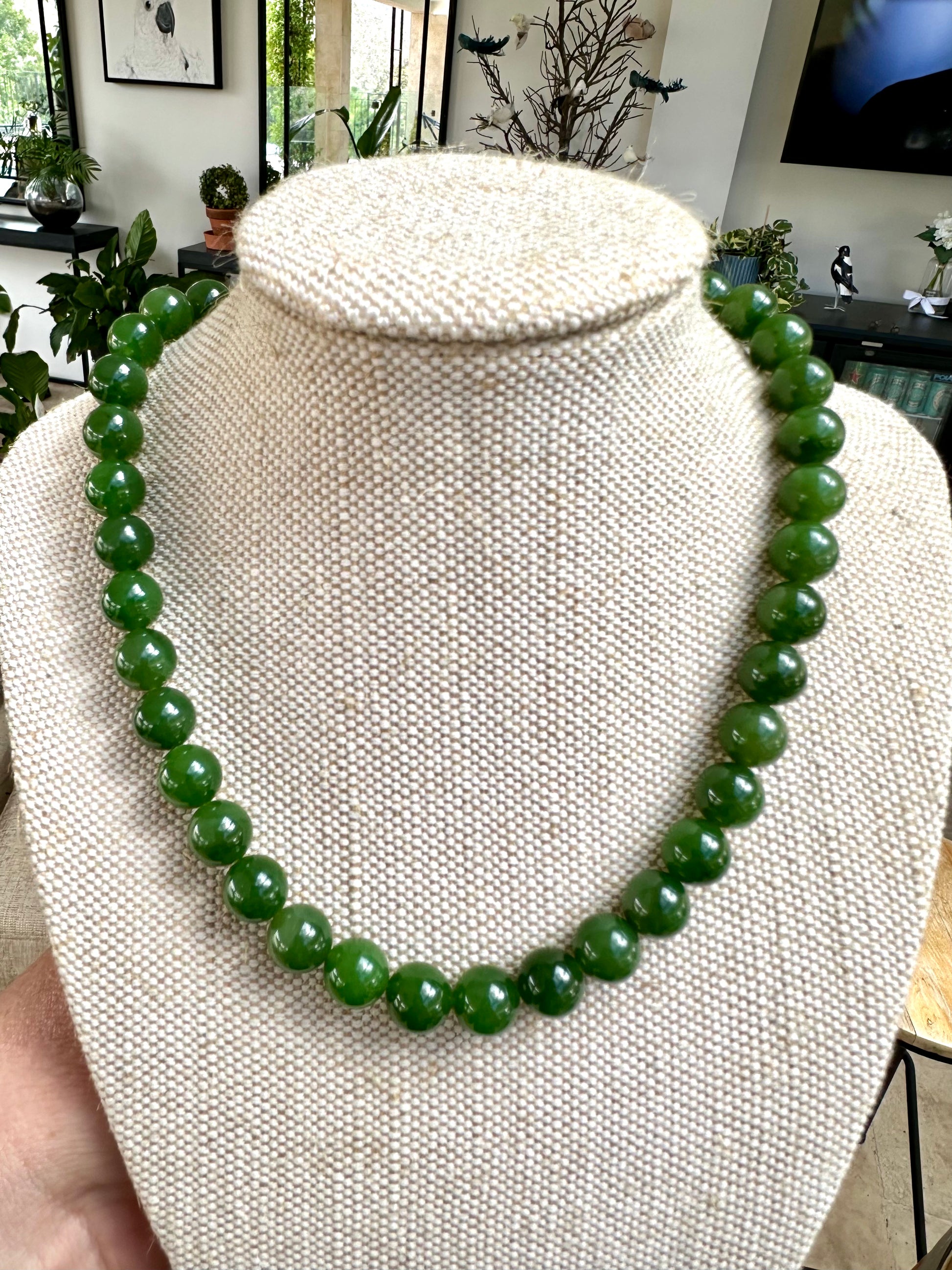 Australian Cowell green 10mm jade beads.