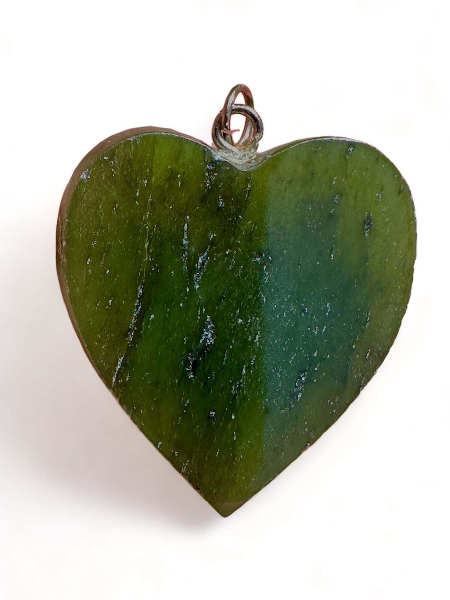 Australian Cowell green jade heart shape pendant.