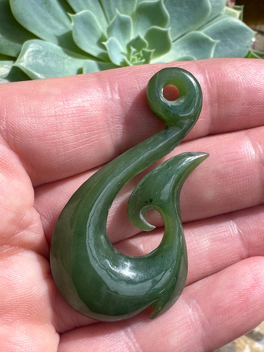 Unisex Australian Cowell green jade blessing charm