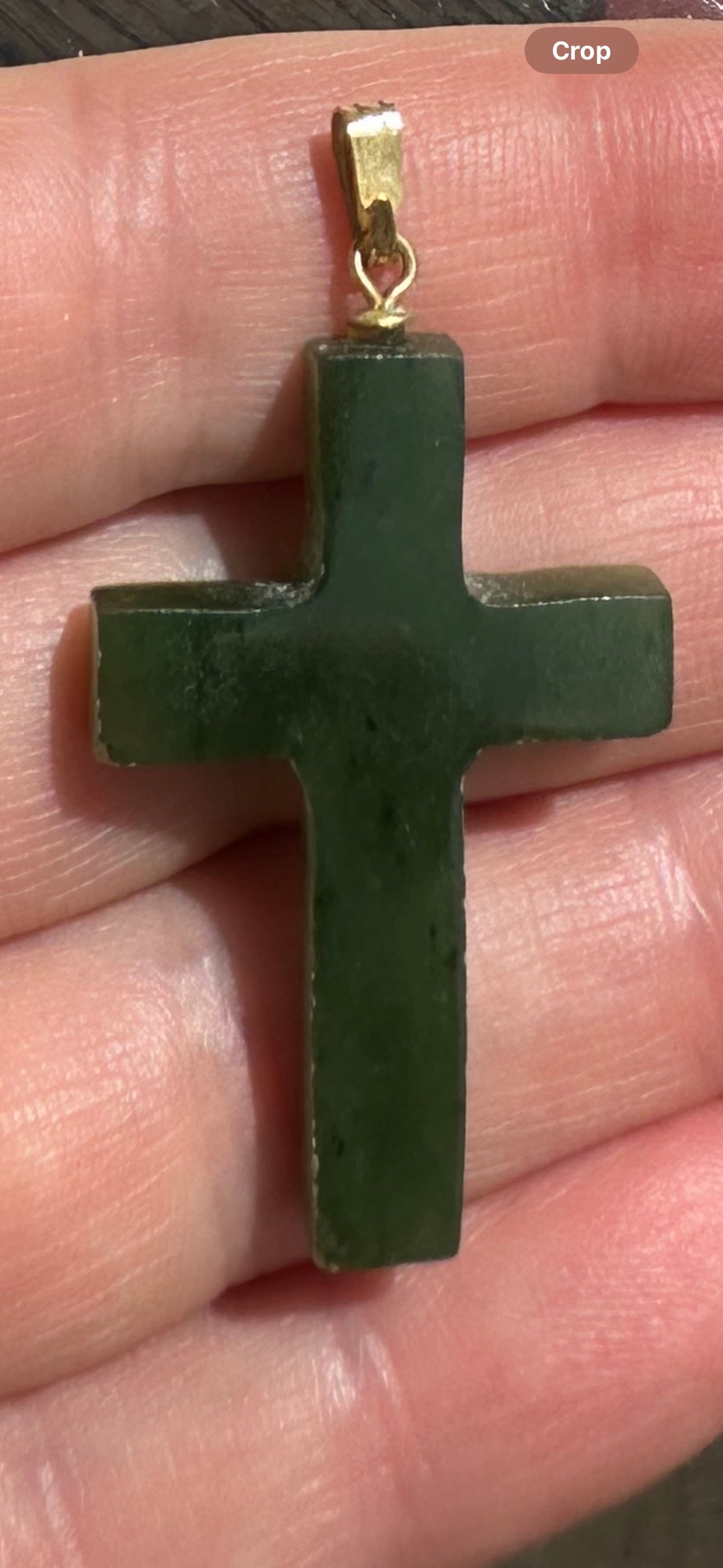 Unisex Australian Cowell green jade cross blessing charm