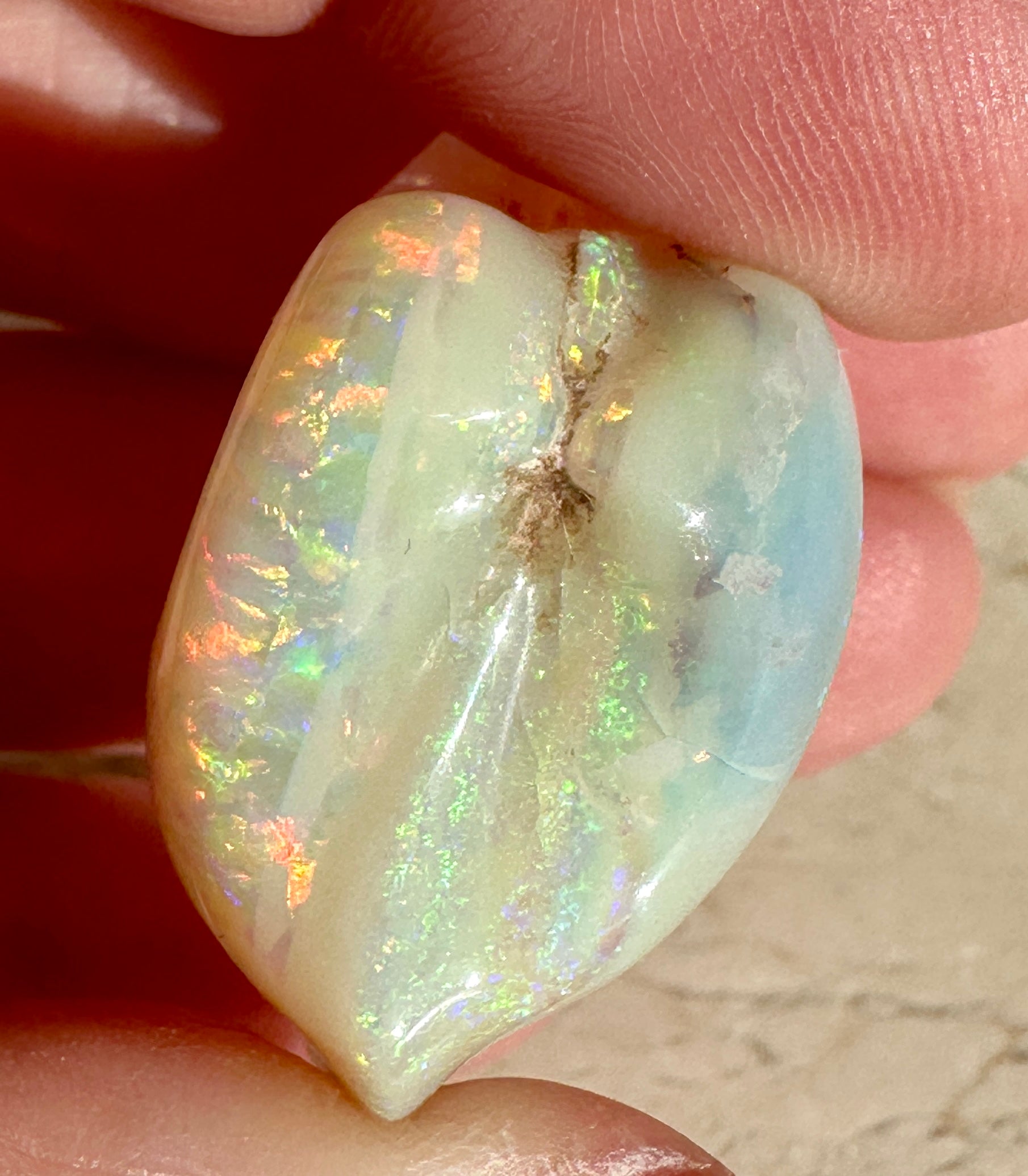 Opal Essence Opalized Cockle Shell multicoloured Pendant 