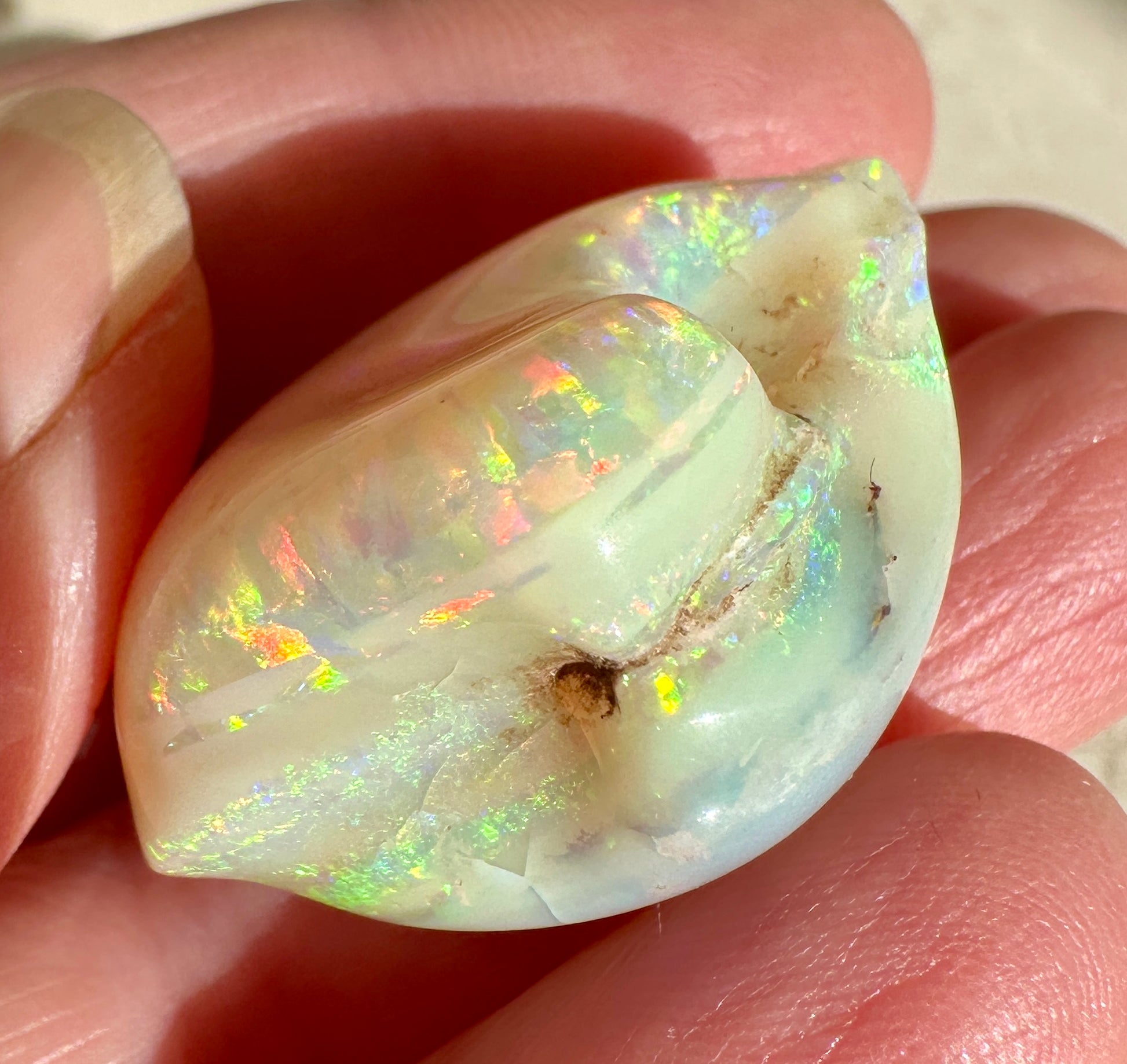 Opal Essence Opalized Cockle Shell multicoloured Pendant 