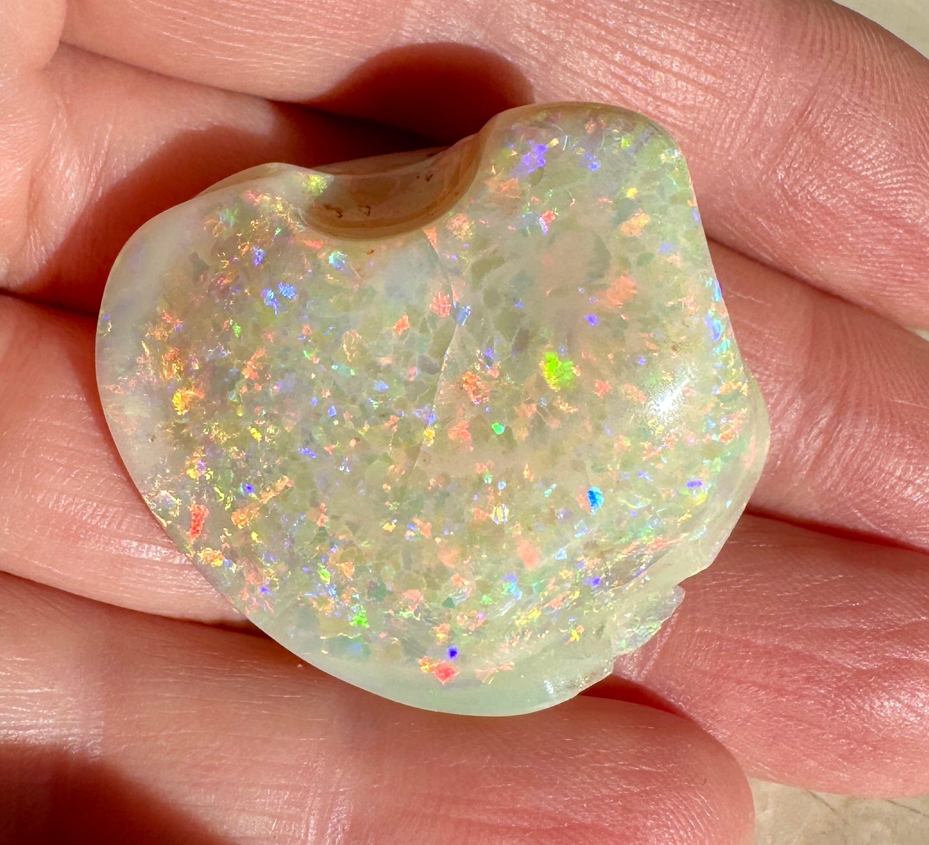 Opal Essence Opalized Cockle Shell multicoloured Pendant 