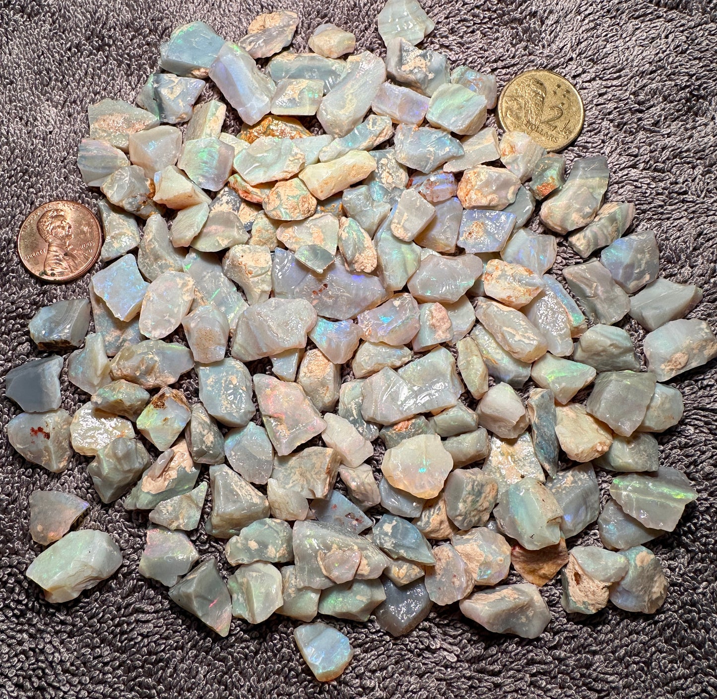 Lambina Crystal Opal Parcel 155.5g — Lambina, South Australia