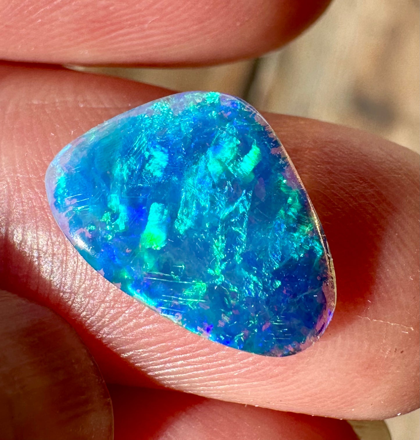 Australian Skinny Shell Crystal Solid Opal 14 x 10mm 1.4 cts