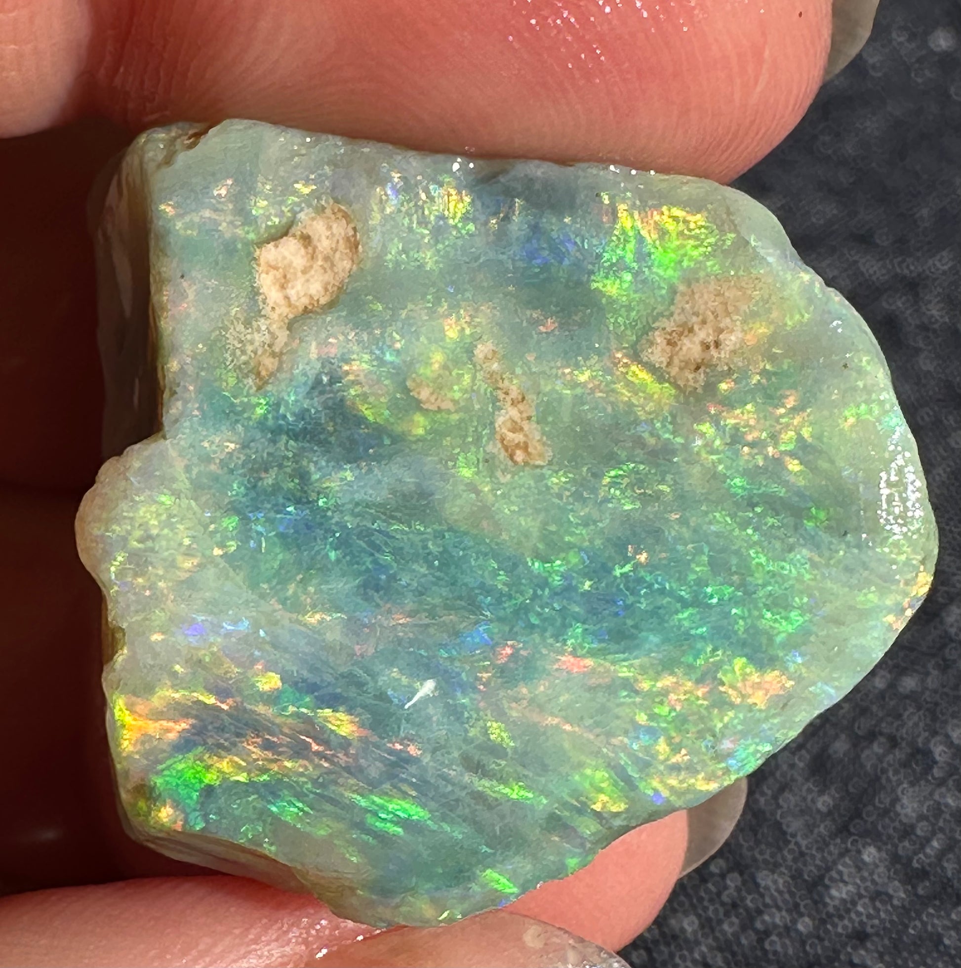 Australian black crystal rough opal 11.91 grams