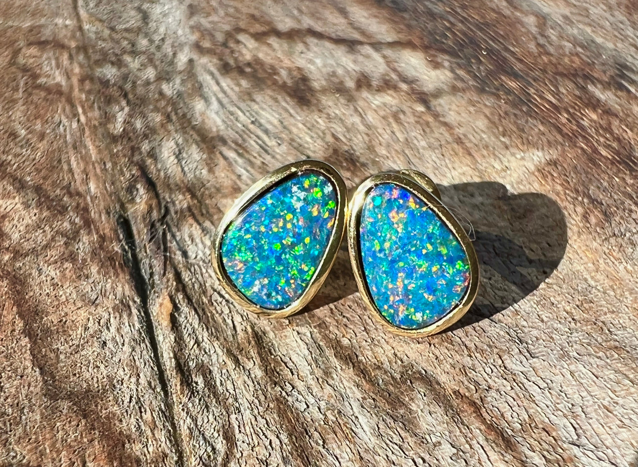 14k gold shop opal earrings