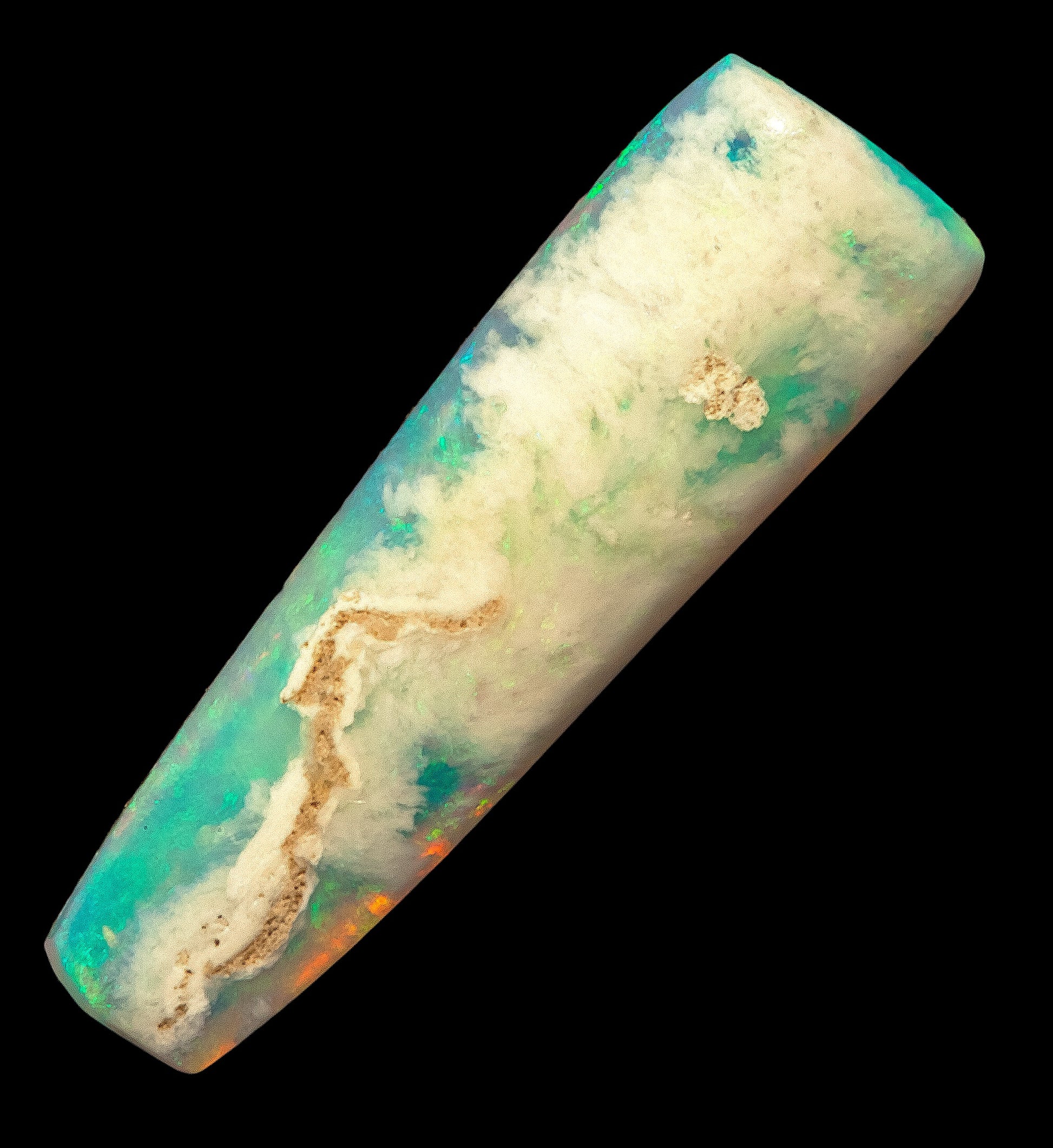 Crystal Australian polished Opal Belemnite